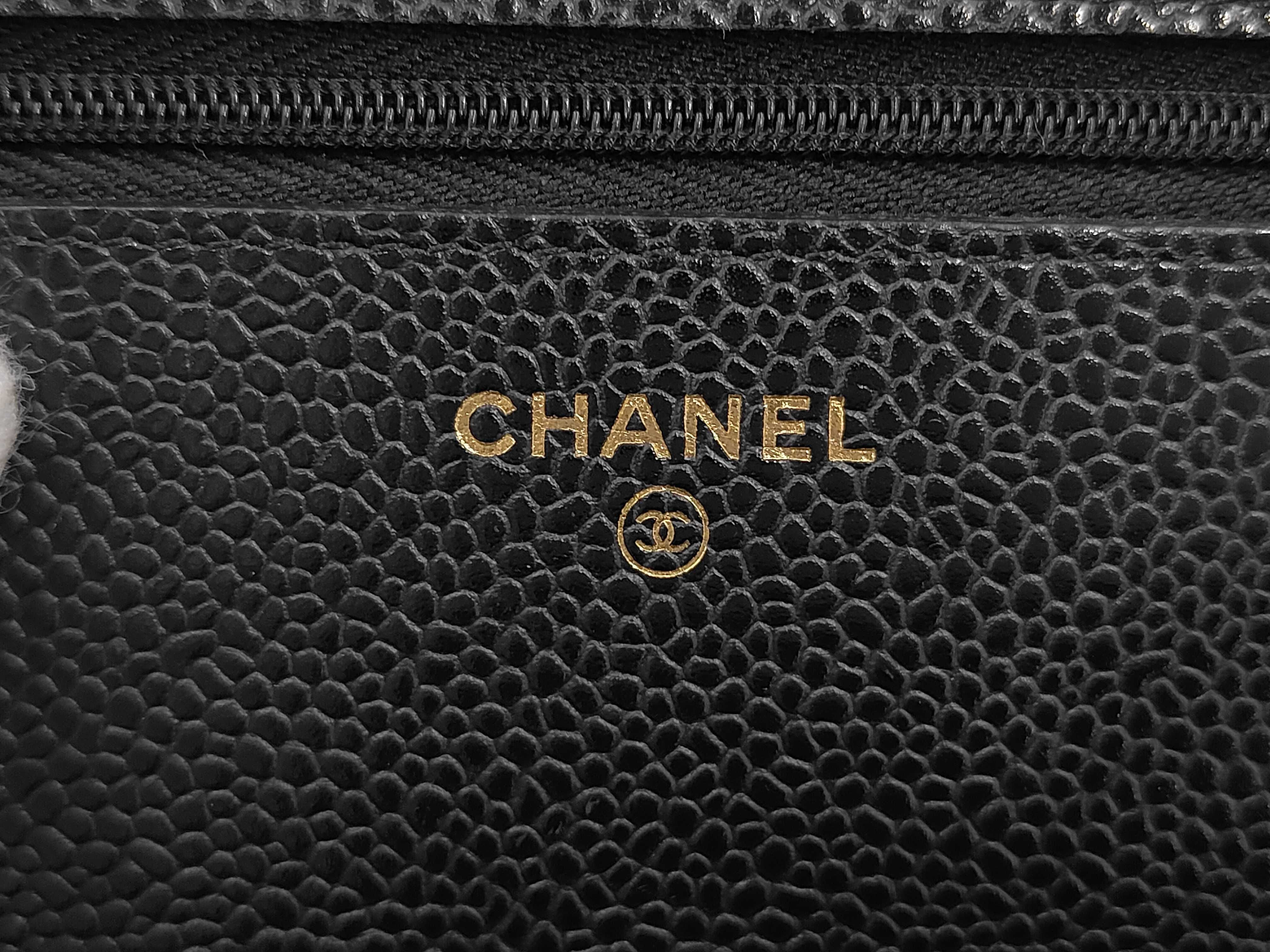 Caviar Skin Black Chain Wallet, Serial Number 29, Shoulder Bag — view 10