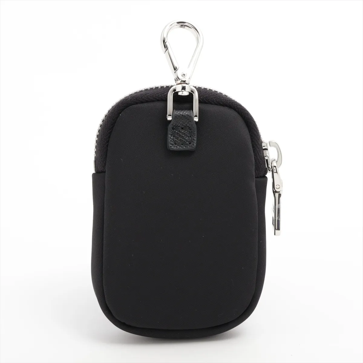 Triangle Logo Nylon Mini Pouch, Black — view 2