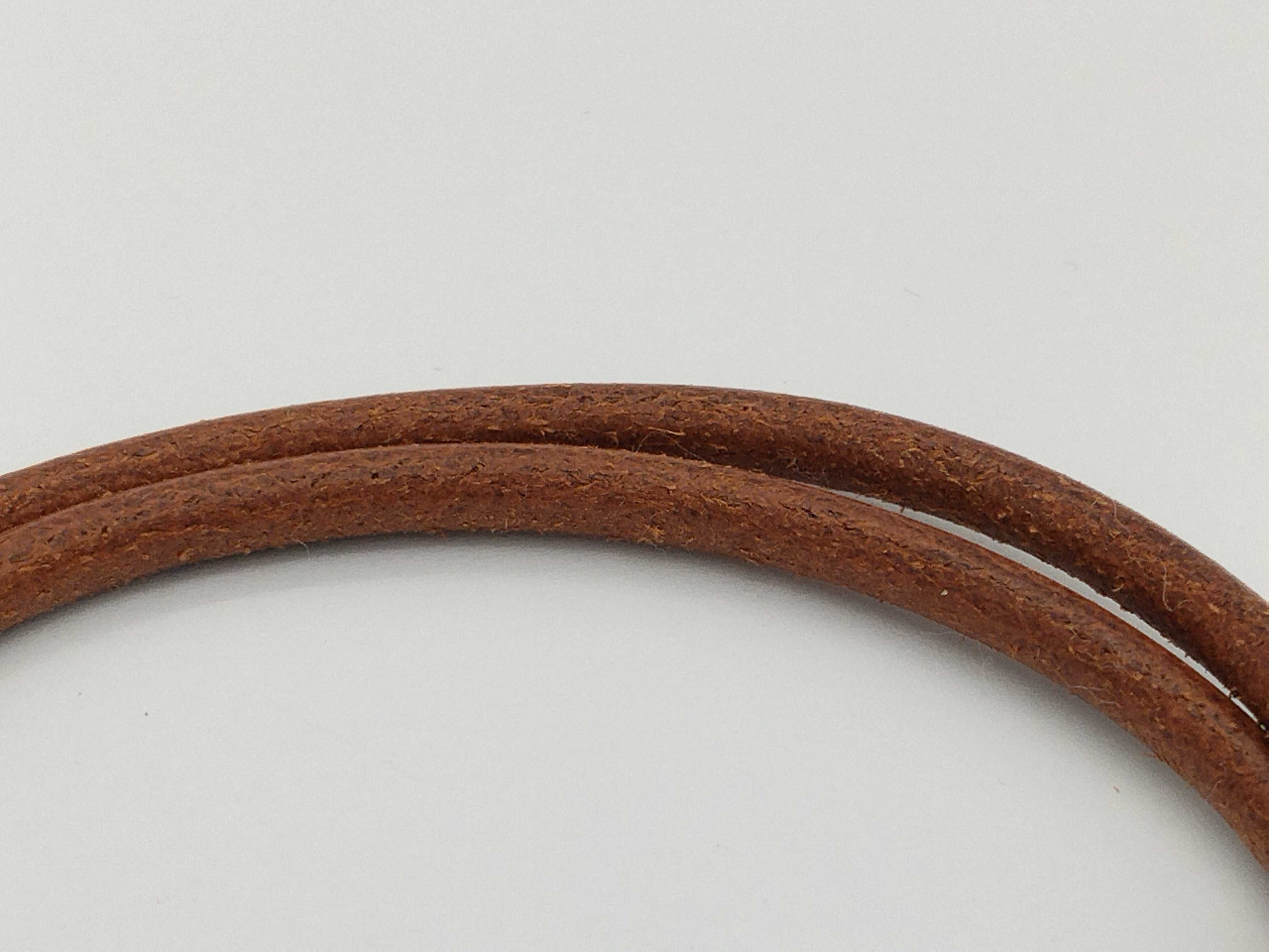Tournis Leather H-shaped Brown Gold Bracelet (Bracelet/Bangle) — view 4