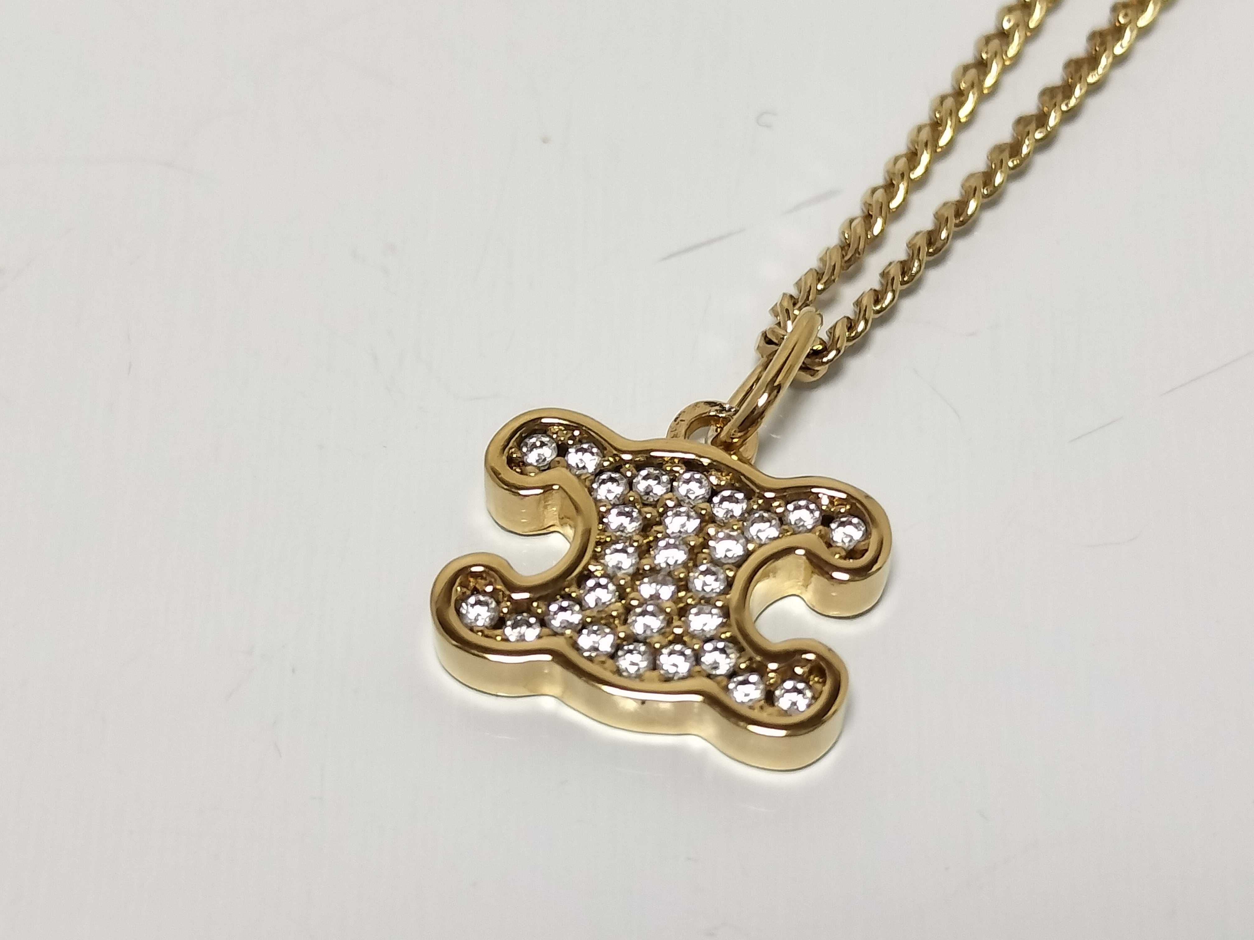 Triomphe Rhinestone Necklace, Gold Necklace — view 6
