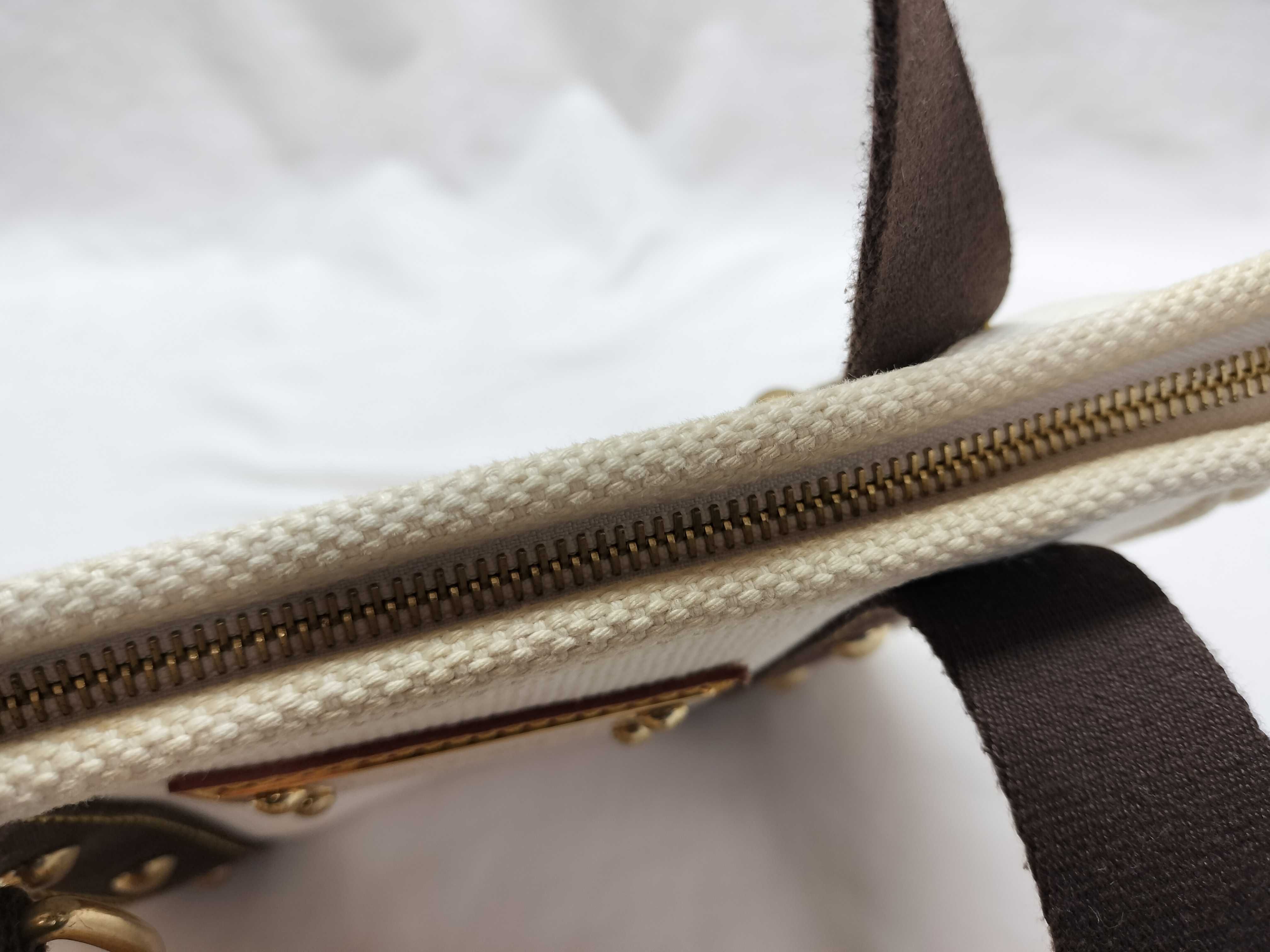 M40038 Antigua Cabas PM Handbag with Dust Bag and Initials — view 12