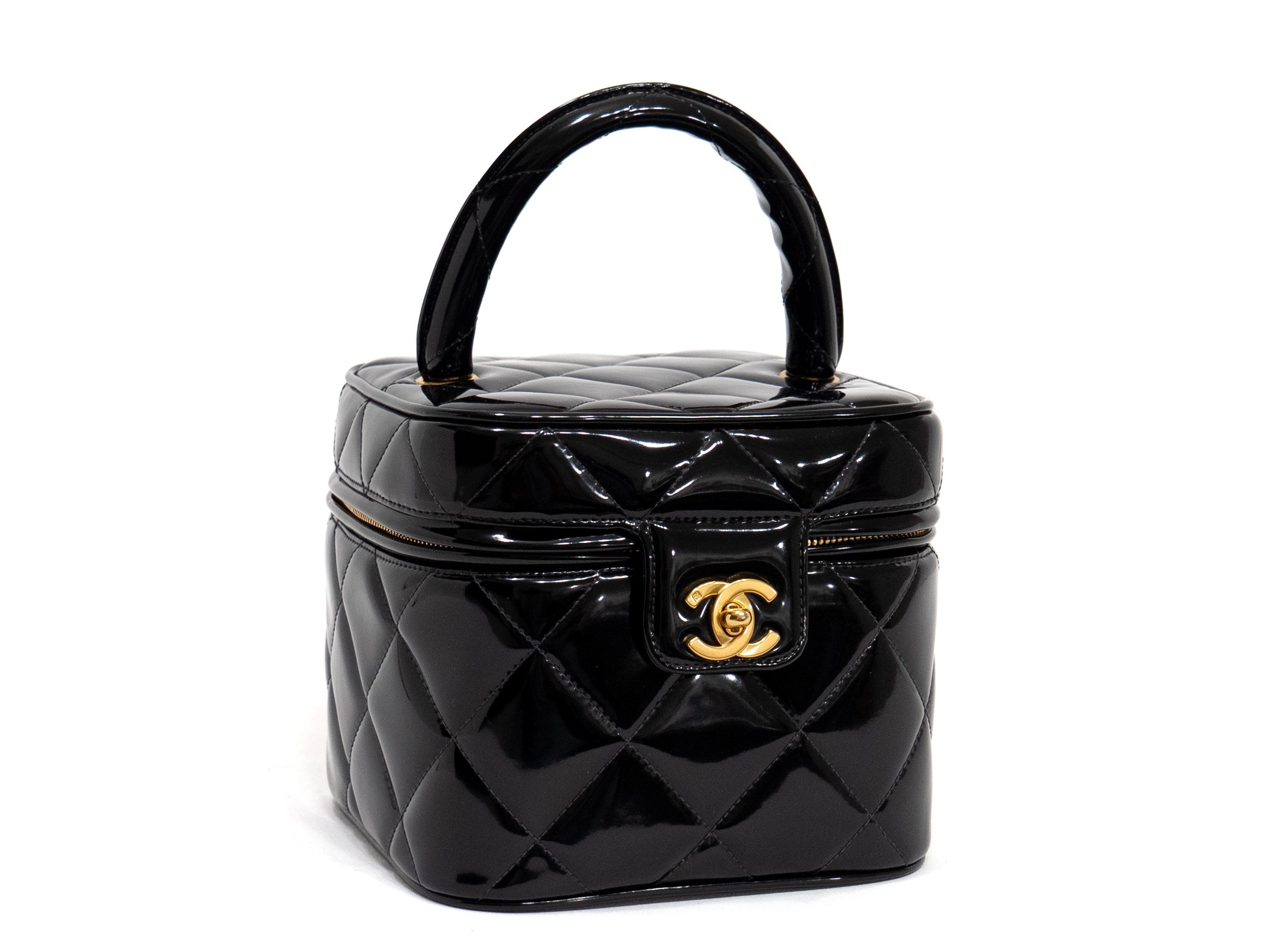 Patent leather vanity case