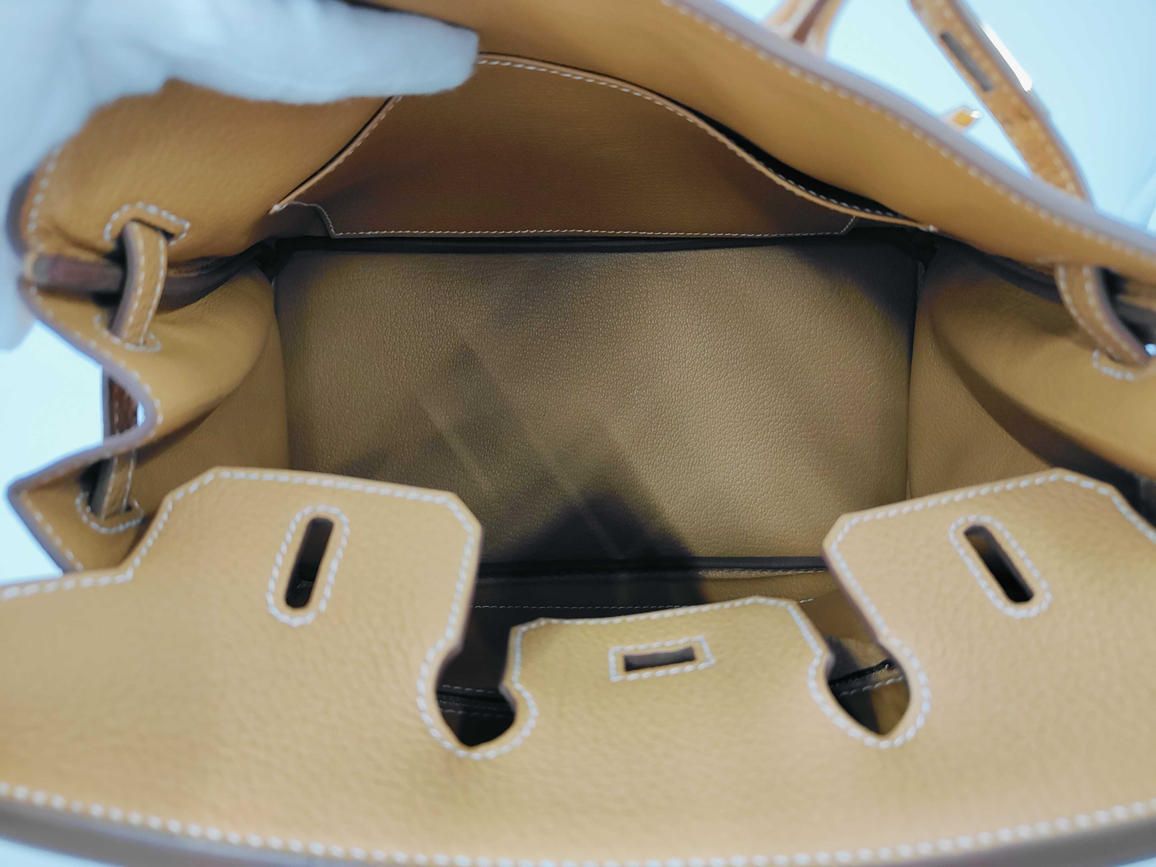 Birkin 25 Natural Sable Togo Leather, Gold Hardware, K Stamp Handbag — view 9