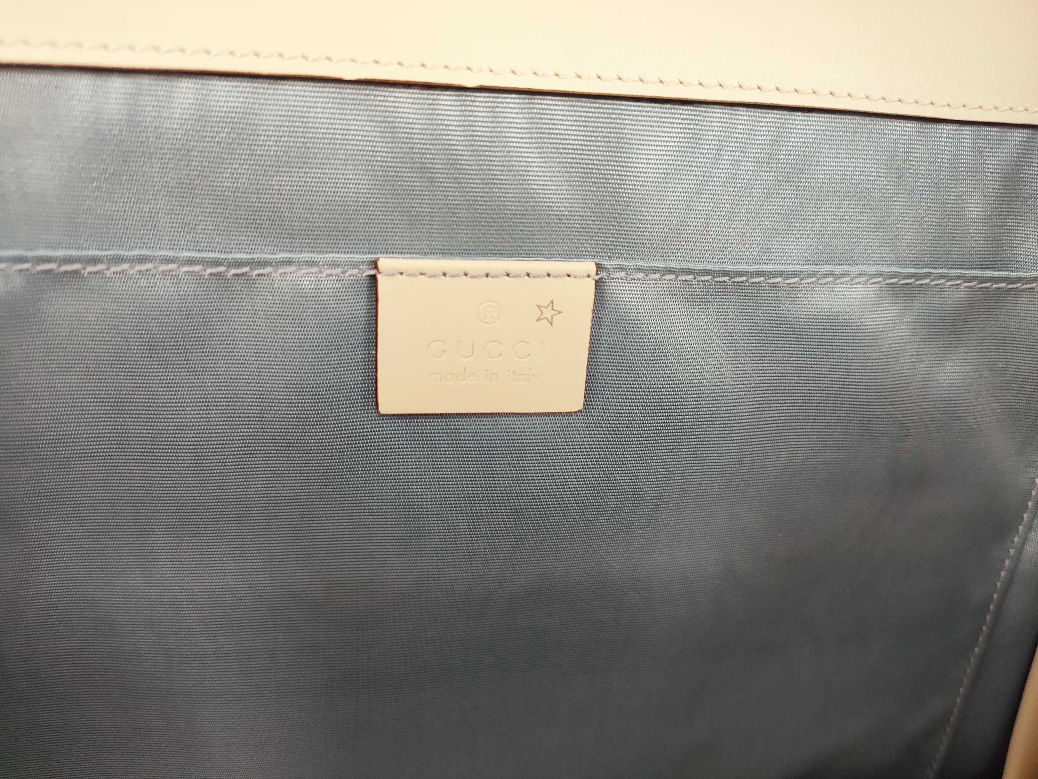 Guccissie Leather Clutch Bag Beige 510422 Star Engraved Clutch Bag — view 8