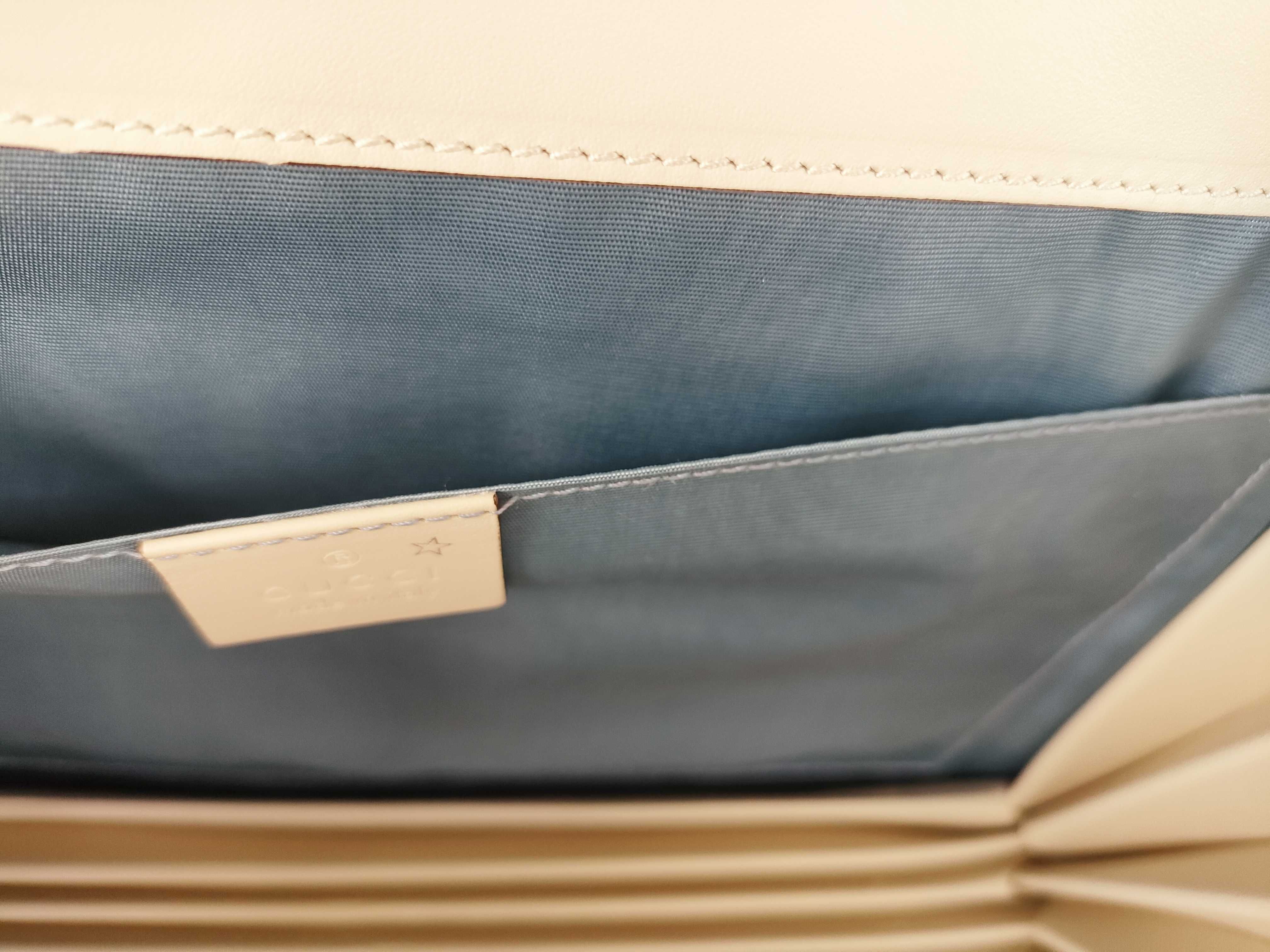 Guccissie Leather Clutch Bag Beige 510422 Star Engraved Clutch Bag — view 10