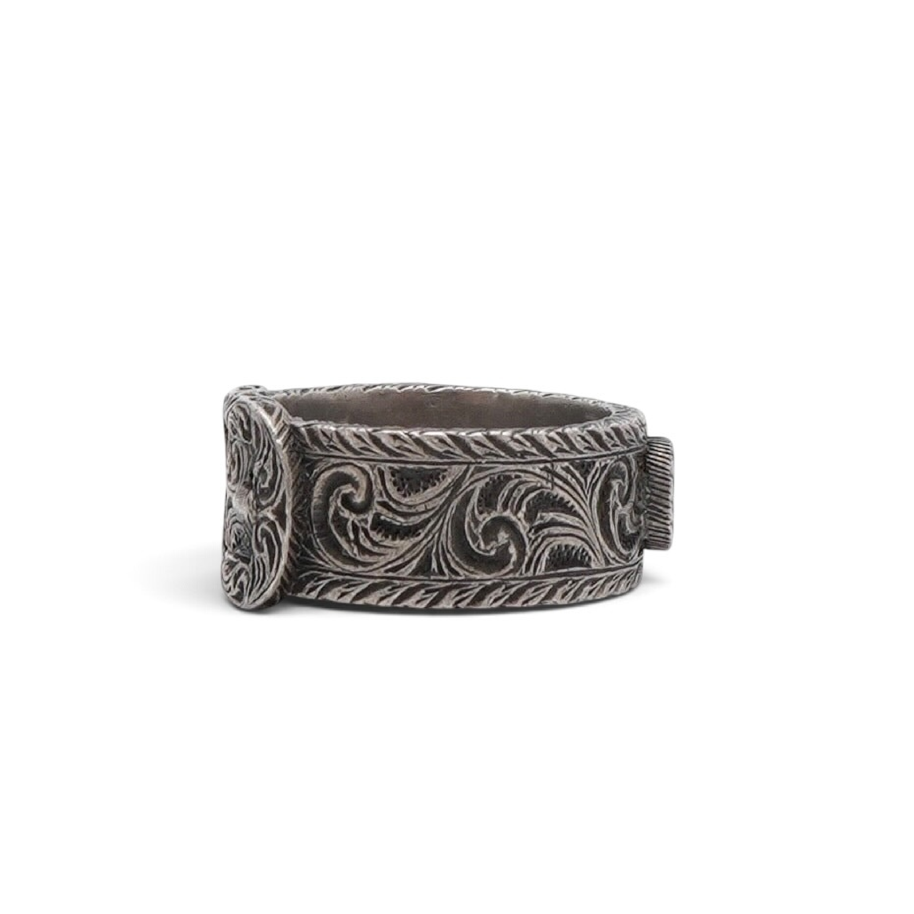 belt motif ring, sterling silver (925), men's size 23.5. — view 5