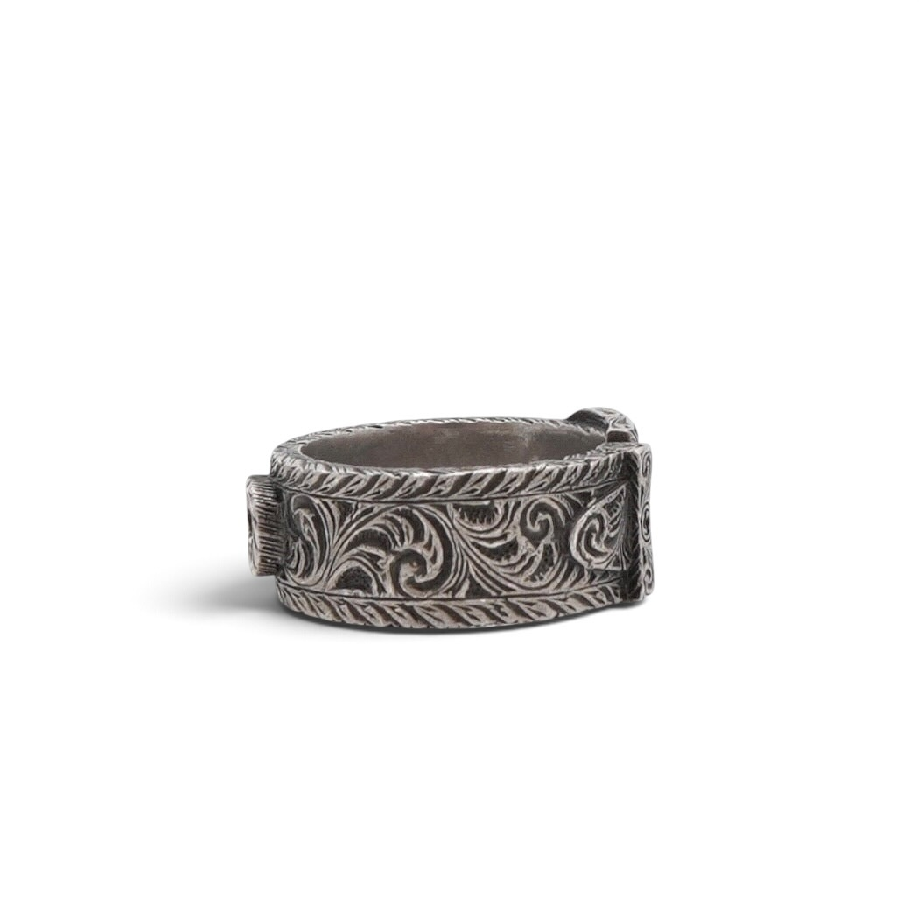 belt motif ring, sterling silver (925), men's size 23.5. — view 7