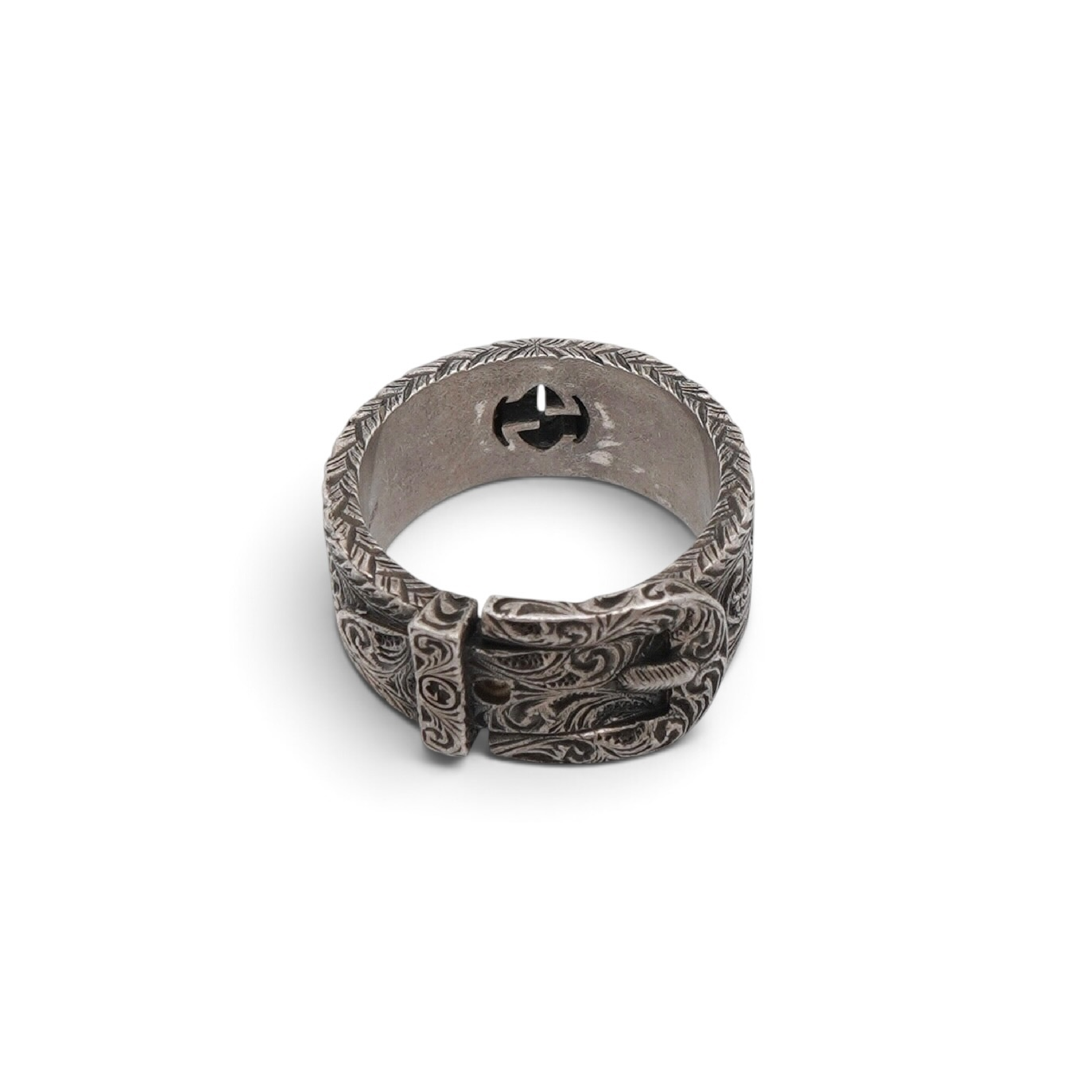 belt motif ring, sterling silver (925), men's size 23.5. — view 8