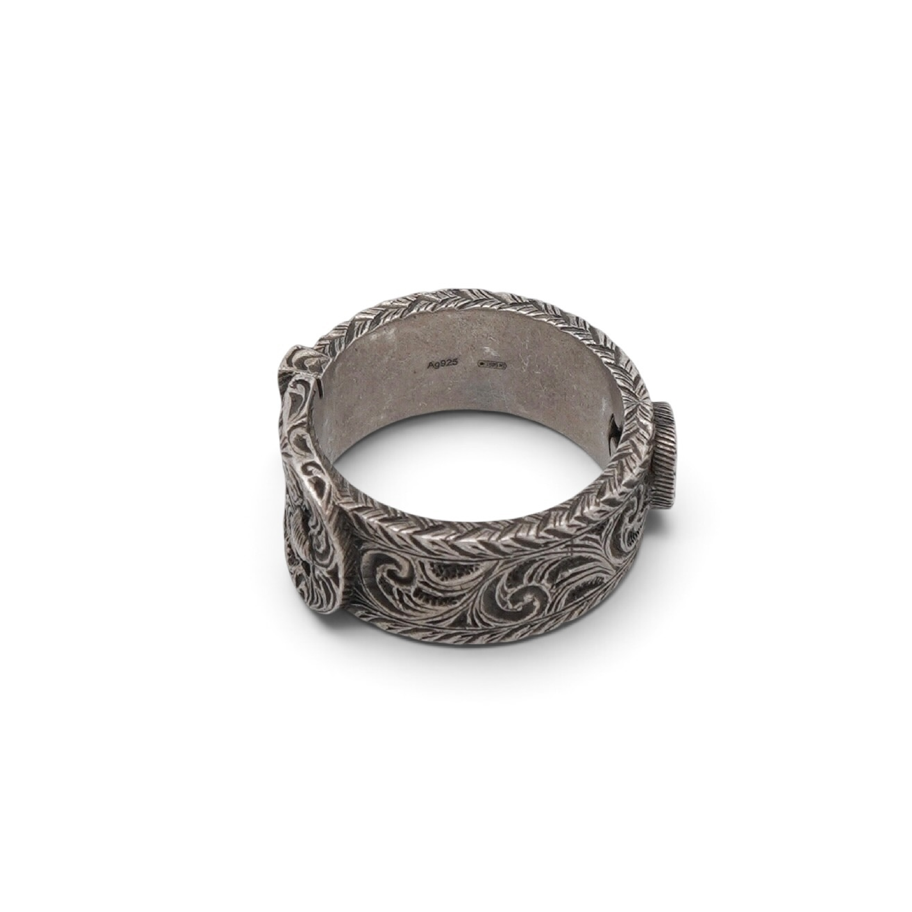 belt motif ring, sterling silver (925), men's size 23.5. — view 9