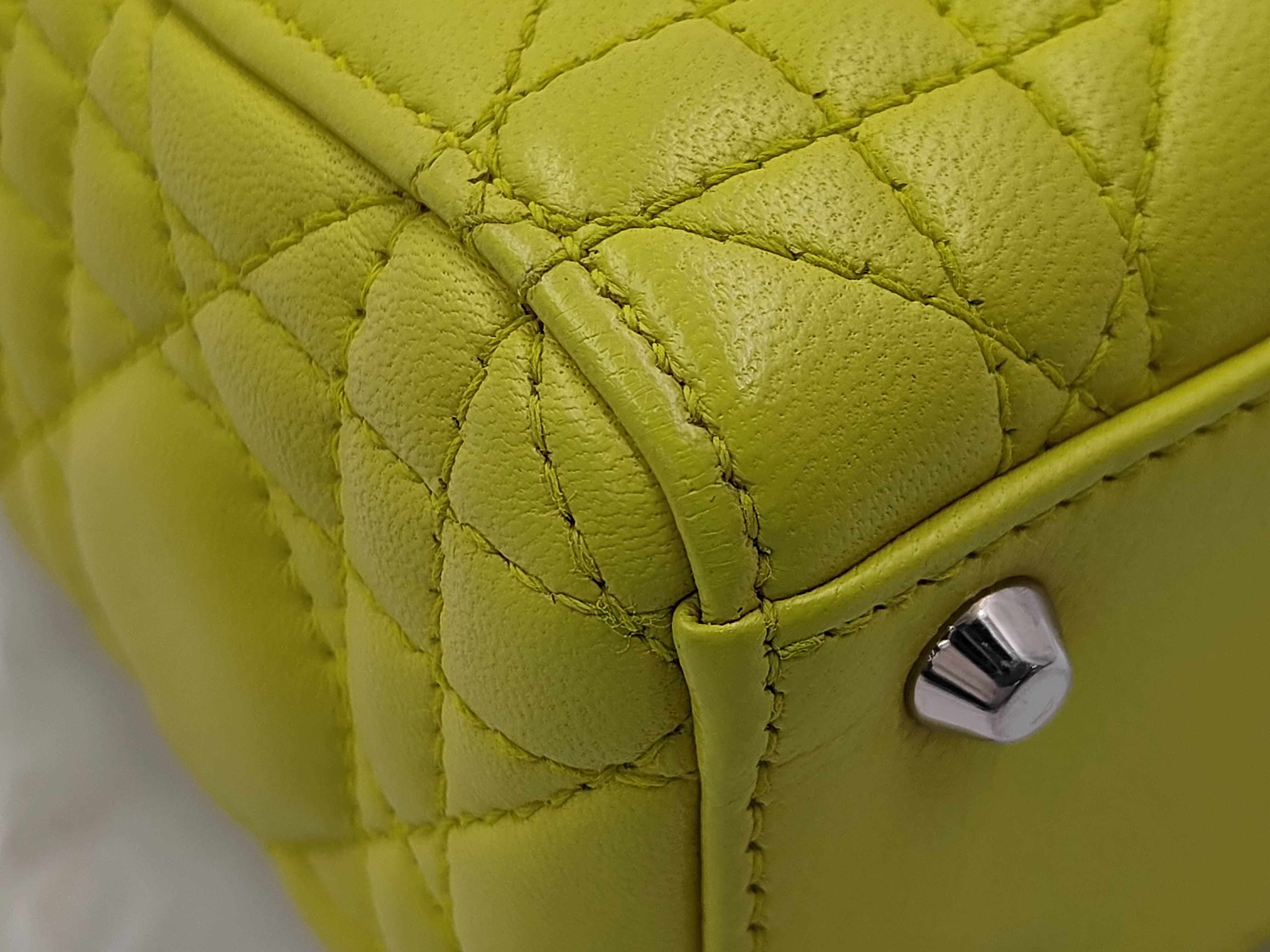 Lady Dior Yellow Lambskin 3-Compartment Handbag — view 6
