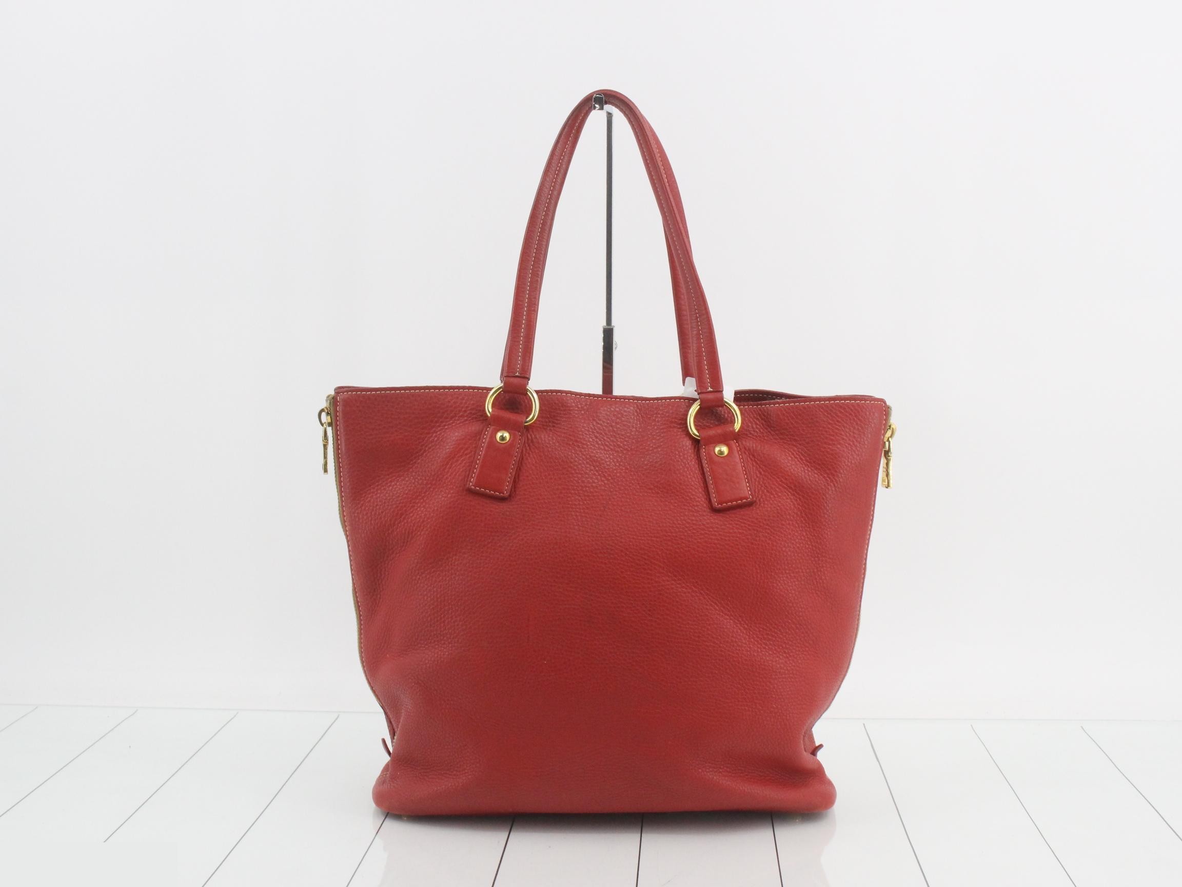 Leather tote bag, red — view 2