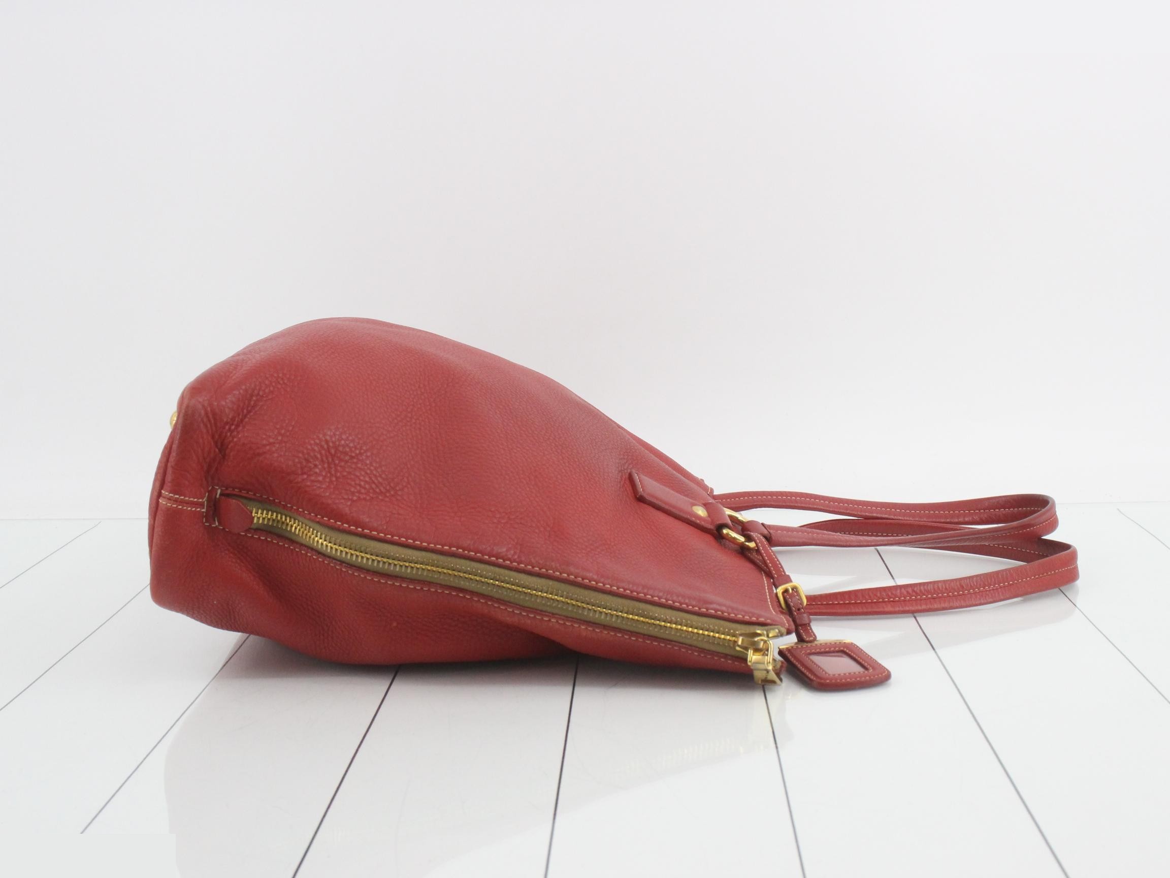 Leather tote bag, red — view 3
