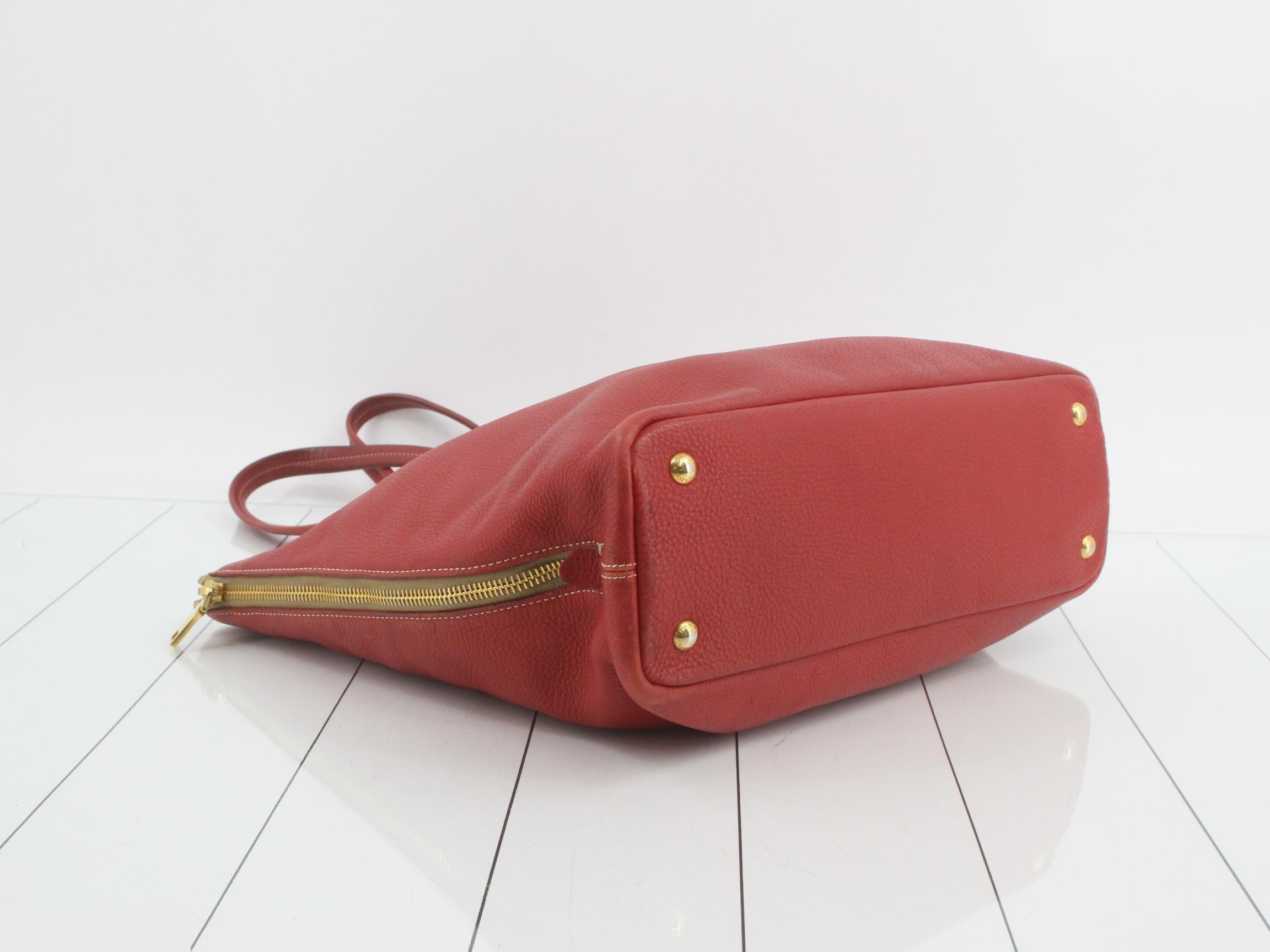 Leather tote bag, red — view 5