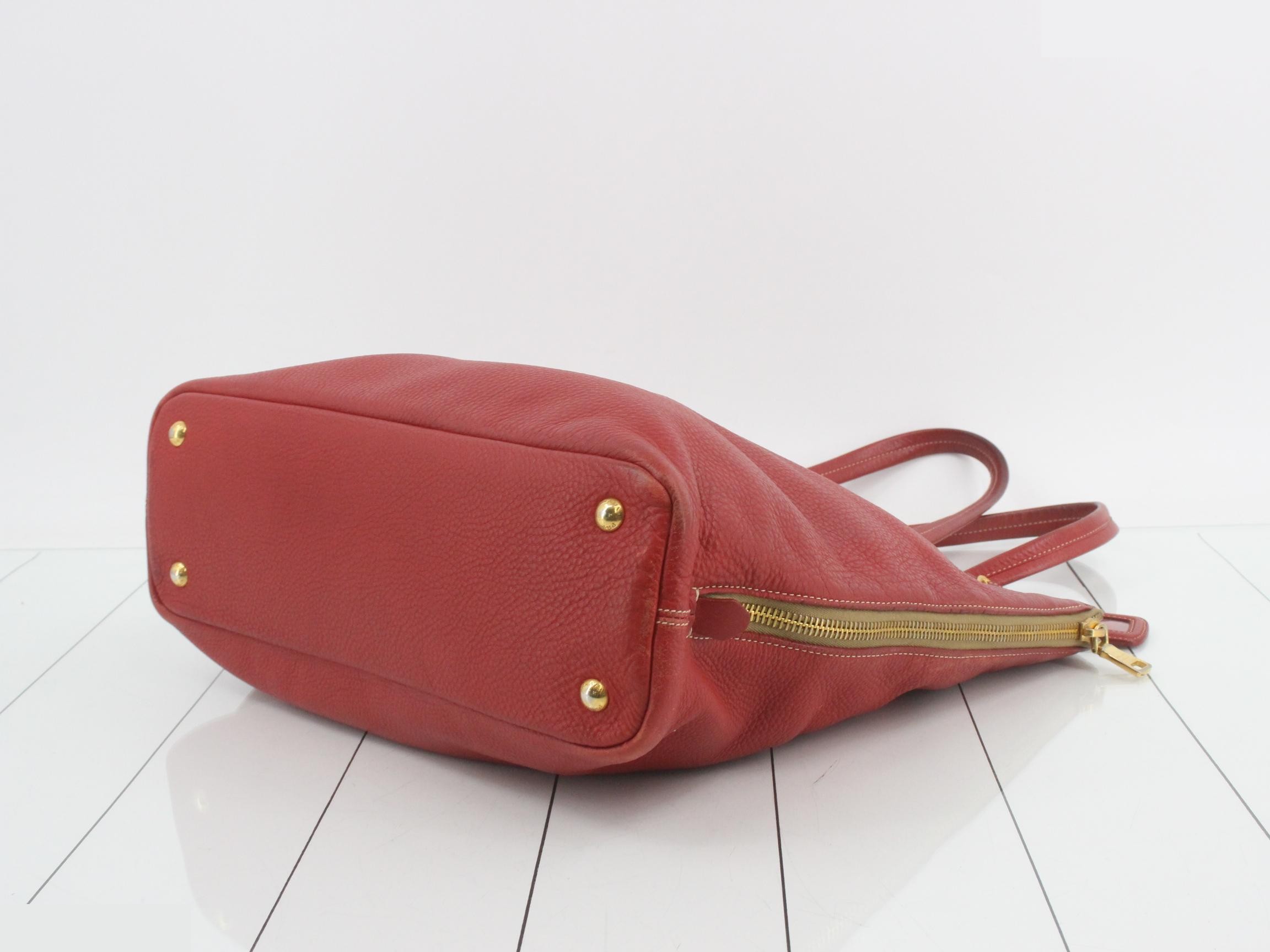 Leather tote bag, red — view 6