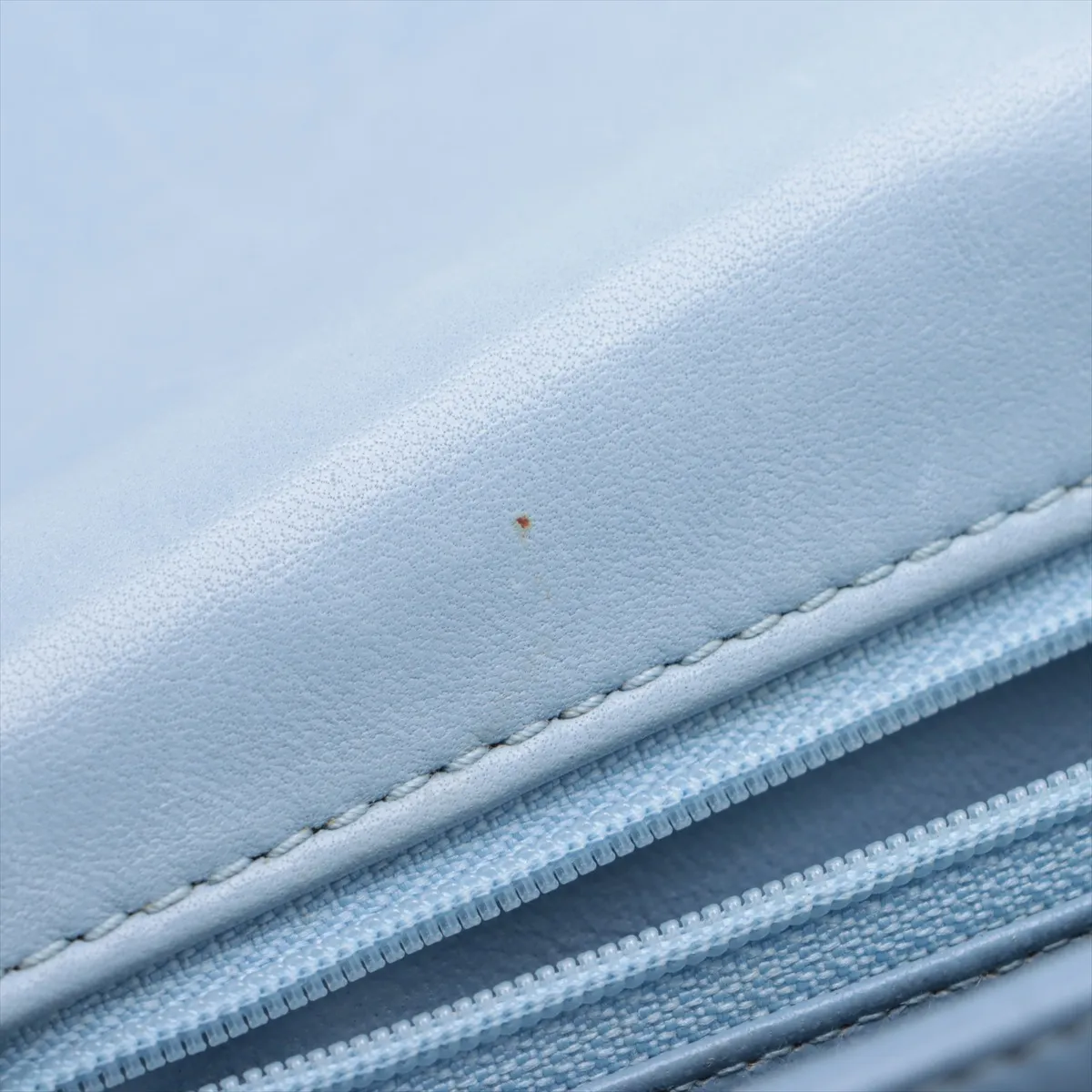 Matelasse Lambskin Shoulder Bag Blue Gold Hardware — view 10