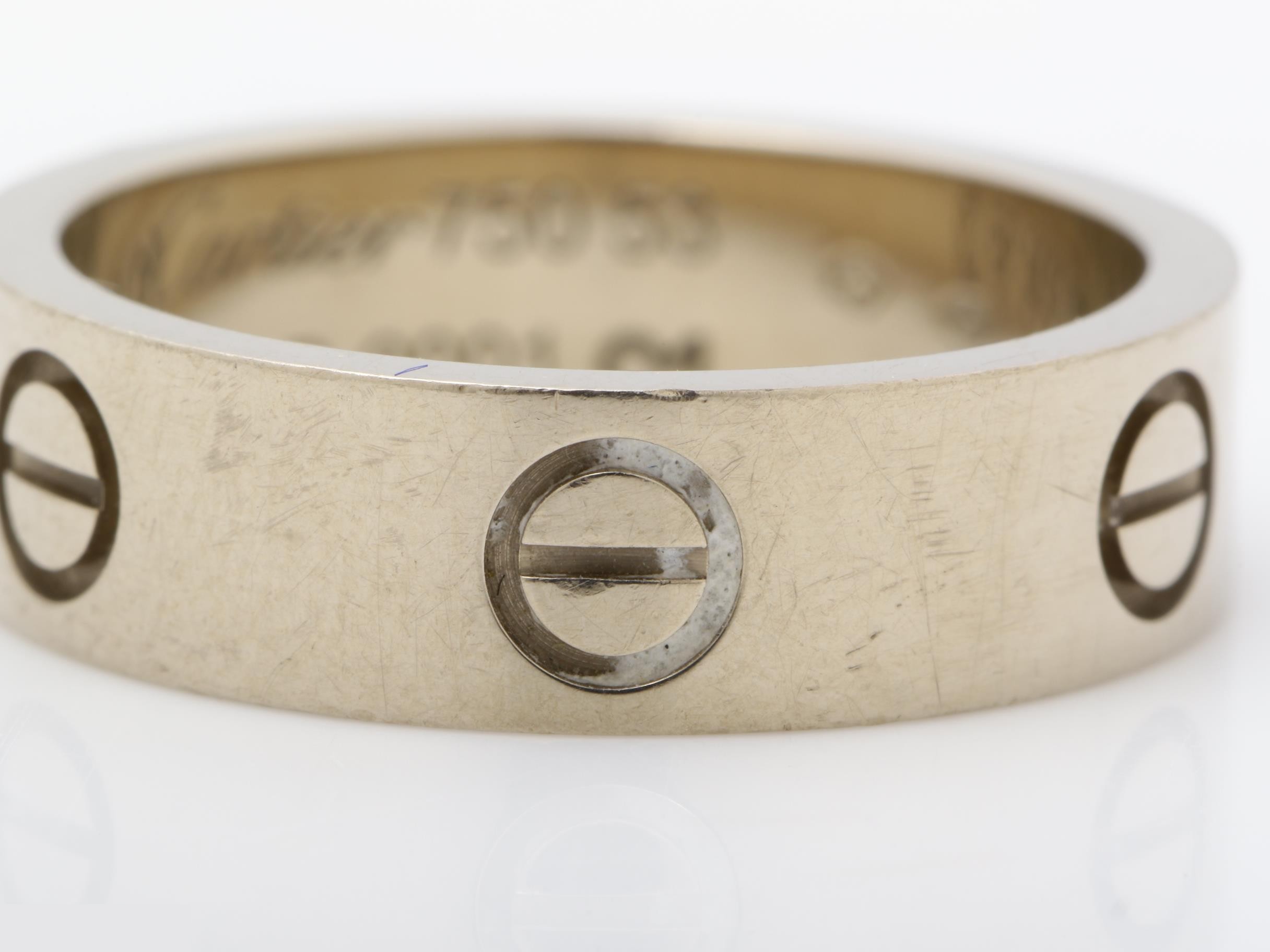 Love ring, 750WG, size 53, 7.3g, width approximately 5.5mm — view 2