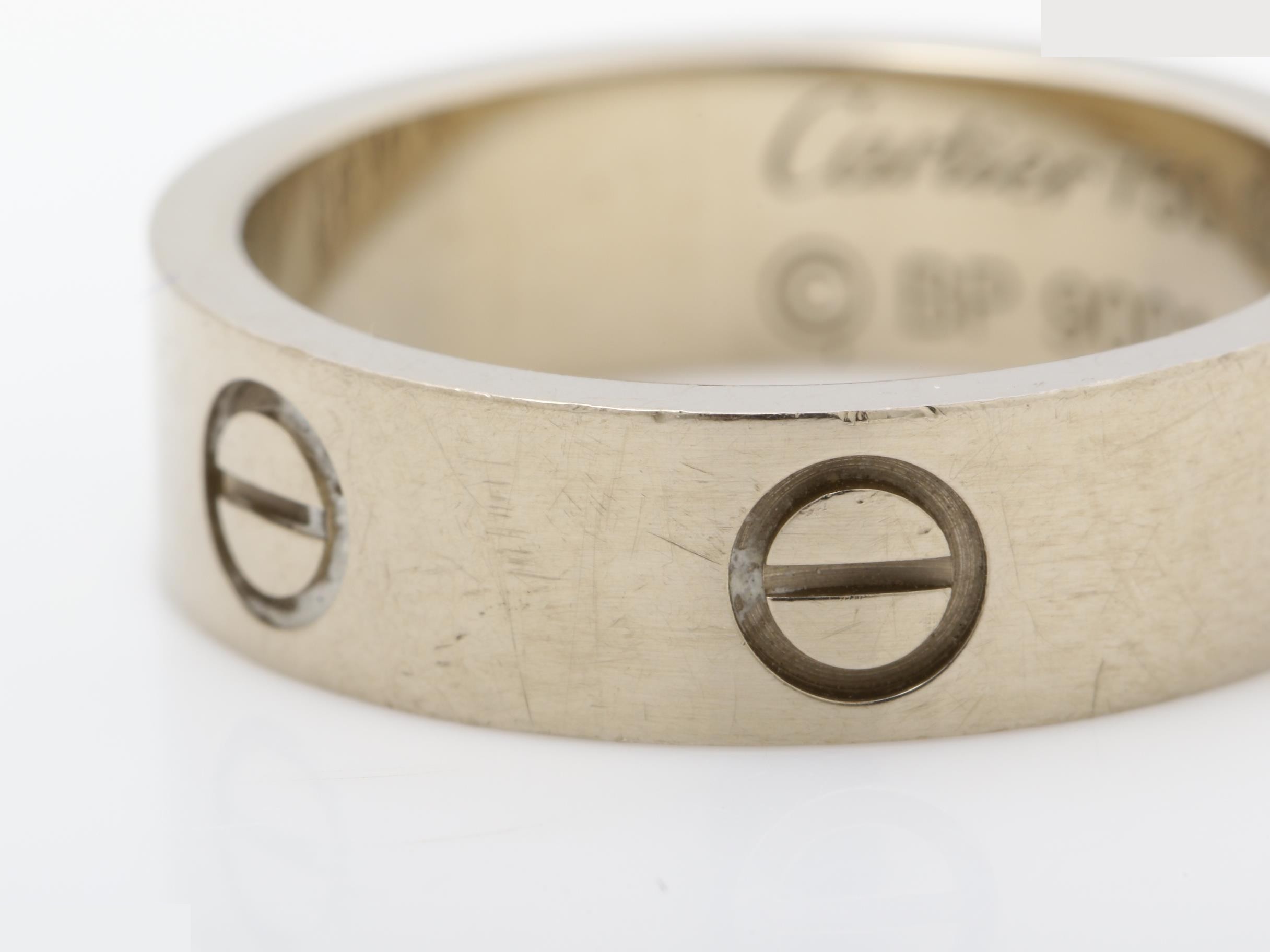Love ring, 750WG, size 53, 7.3g, width approximately 5.5mm — view 3