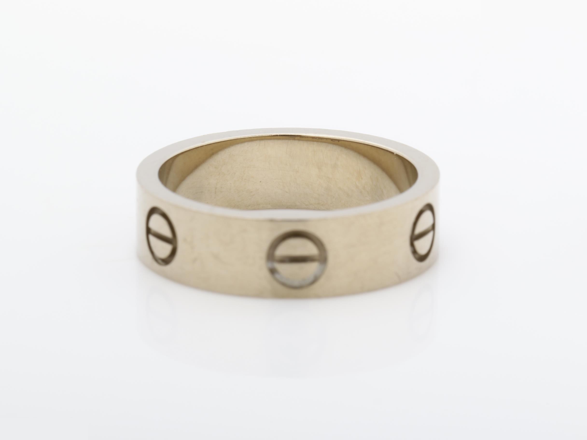 Love ring, 750WG, size 53, 7.3g, width approximately 5.5mm — view 4