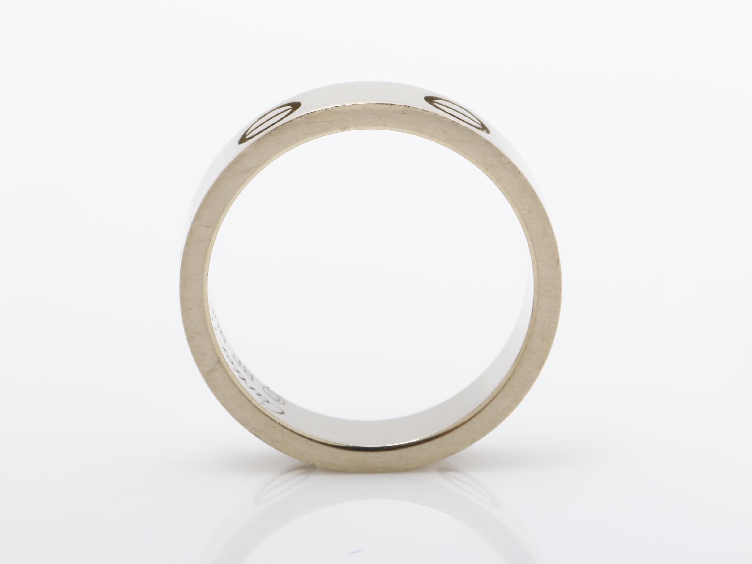 Love ring, 750WG, size 53, 7.3g, width approximately 5.5mm — view 5
