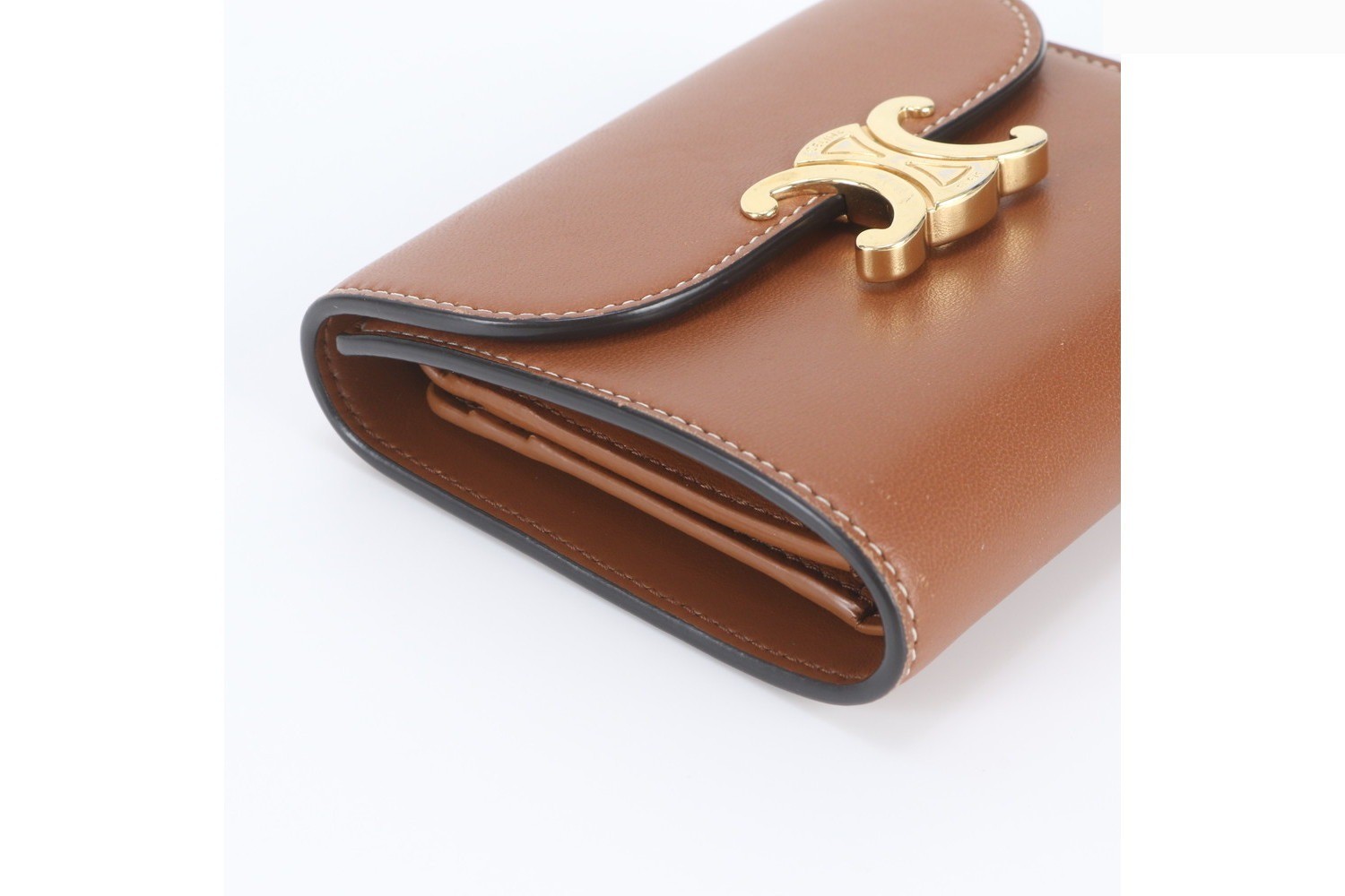 Triomphe Small Flap Wallet Leather Tri-fold Wallet — view 4