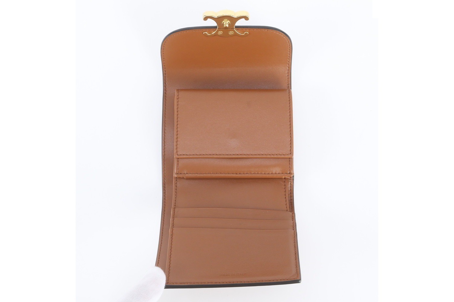 Triomphe Small Flap Wallet Leather Tri-fold Wallet — view 6