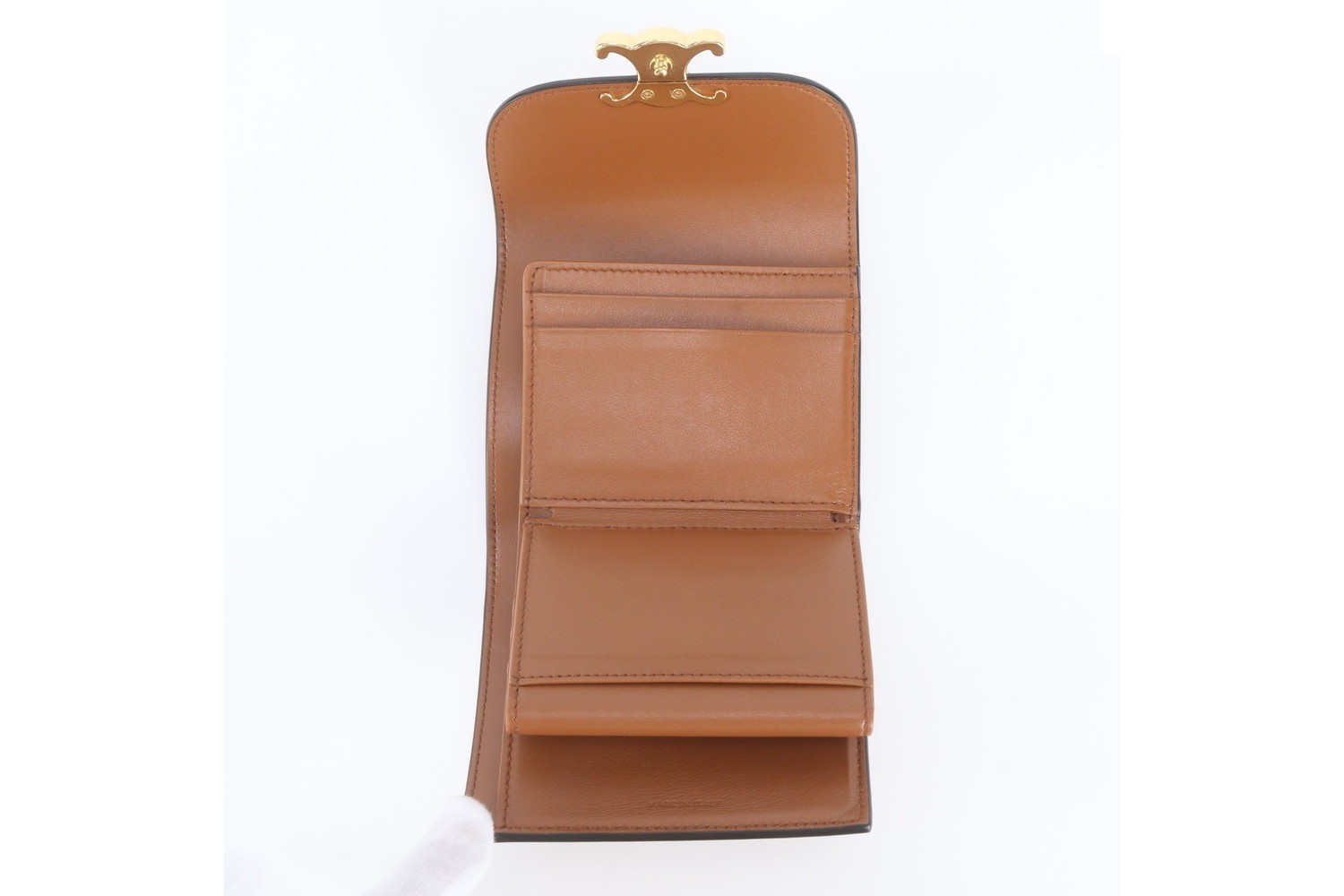 Triomphe Small Flap Wallet Leather Tri-fold Wallet — view 7