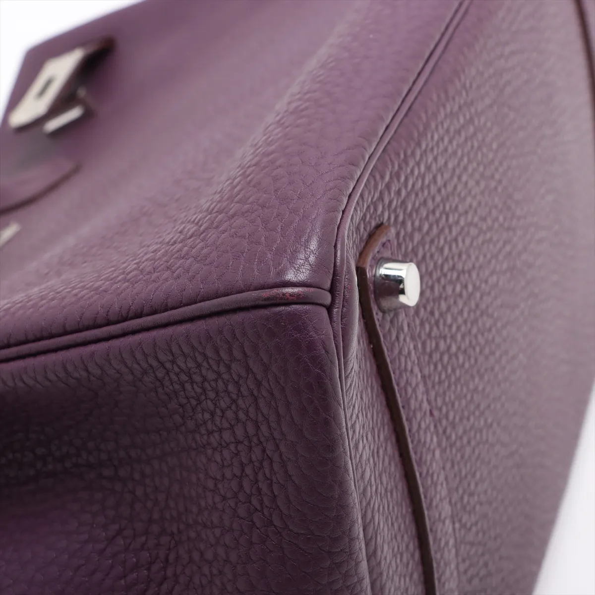 [Individually packaged] Hermes Birkin 35 Retourne Fjord Cassis Silver Hardware O: 2011 — view 12