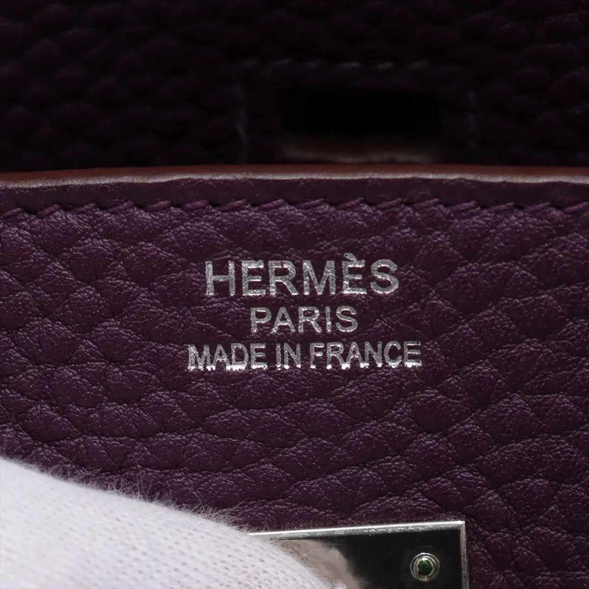 [Individually packaged] Hermes Birkin 35 Retourne Fjord Cassis Silver Hardware O: 2011 — view 10
