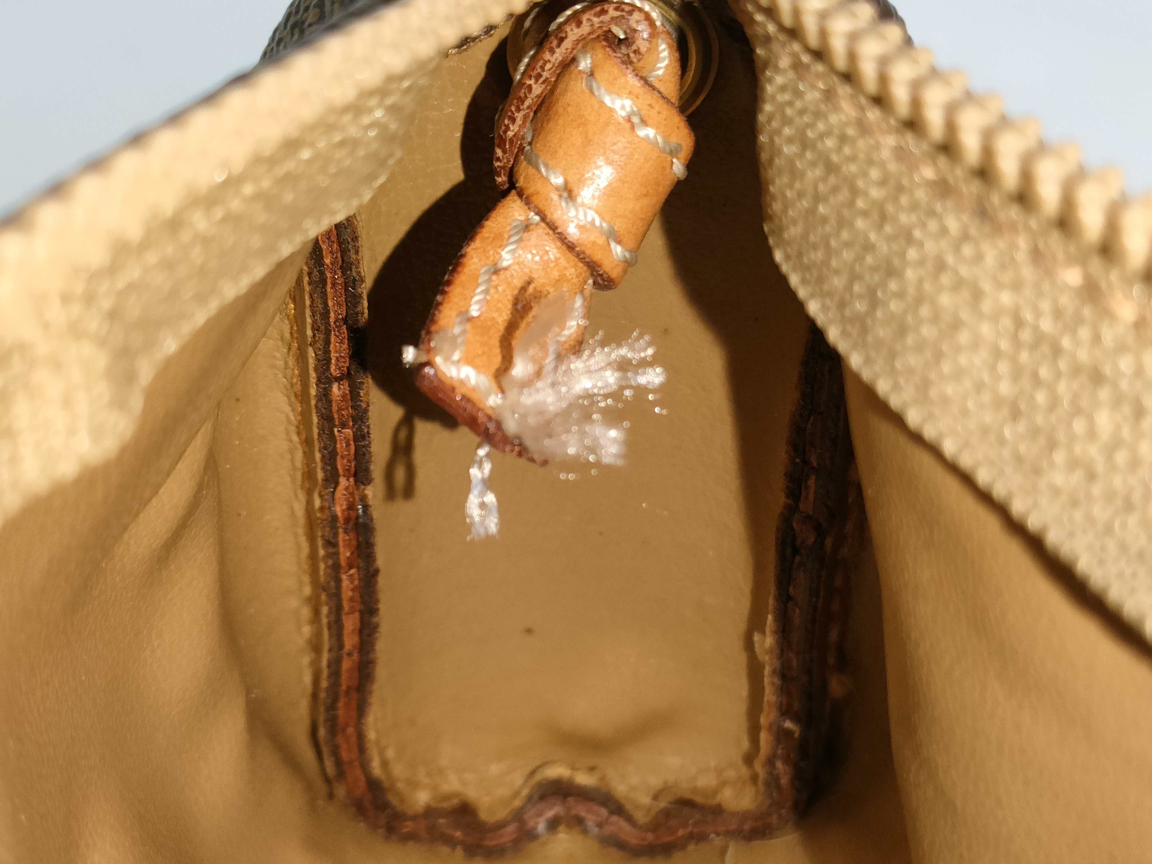 shoulder bag, mini shoulder bag, pochette, Macadam style, PVC leather, brown shoulder bag. — view 9