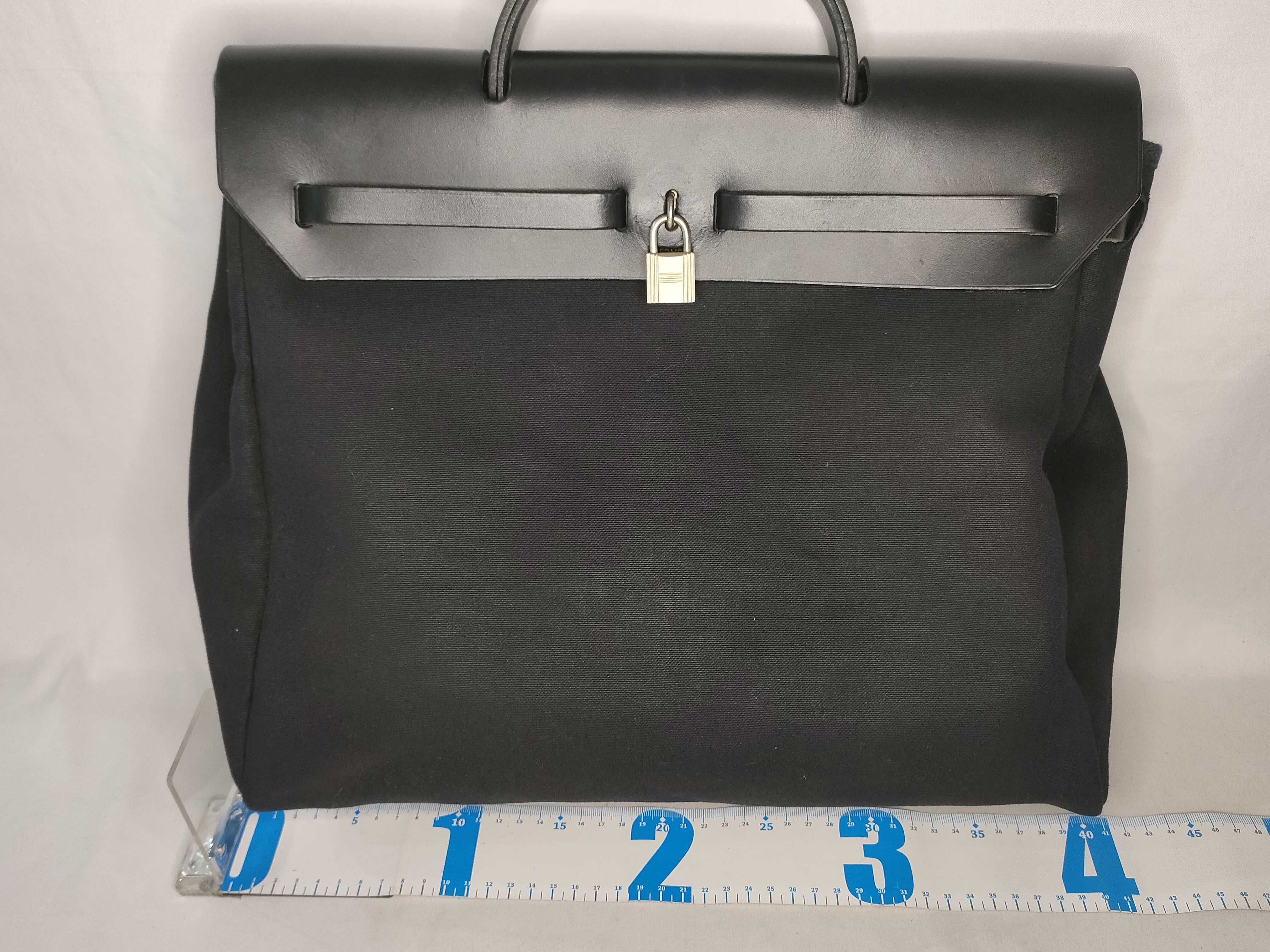 Herbag MM Toile Officier x Vache Hunter Black Silver Hardware C: 1999 Handbag — view 2