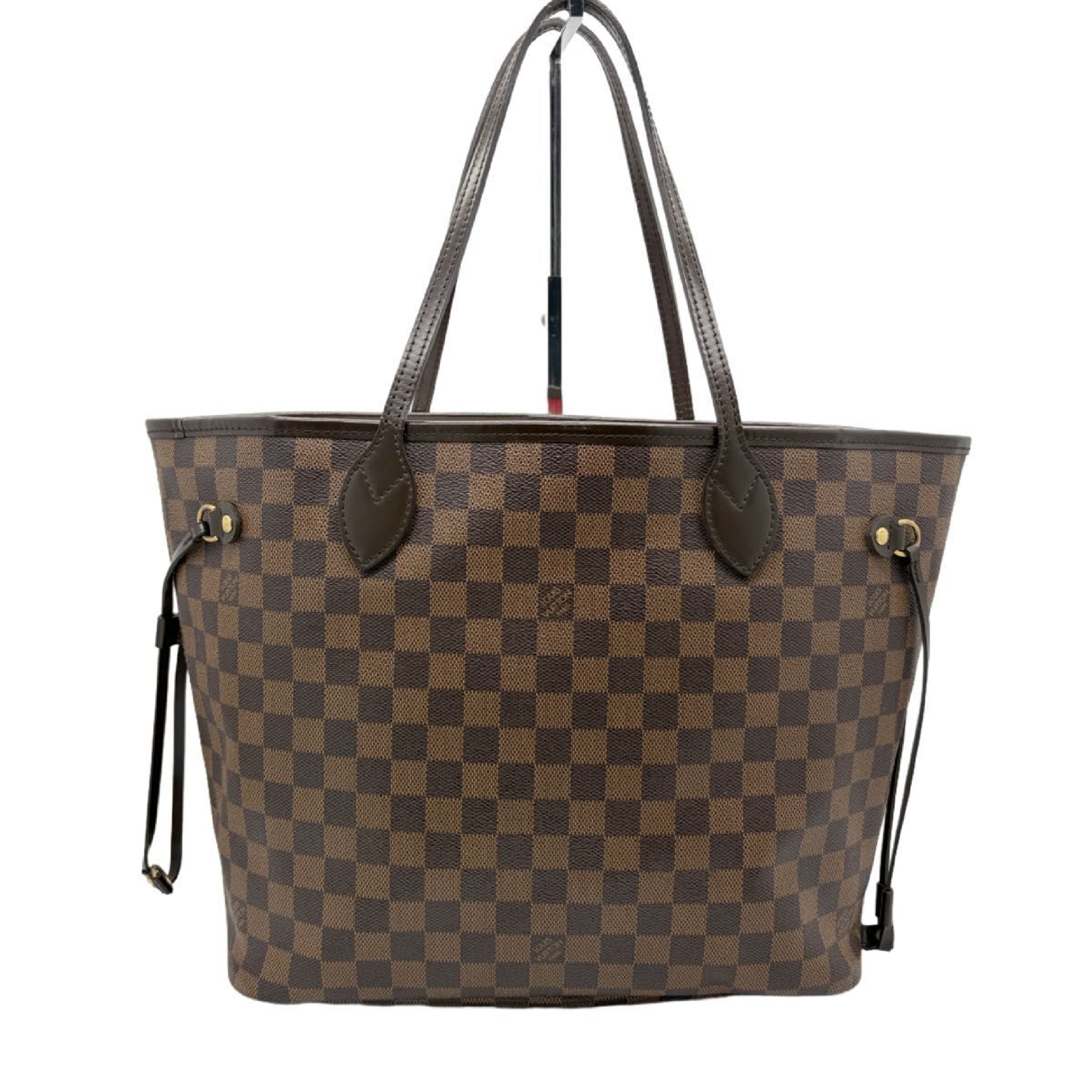 Neverfull MM Damier Ebene Tote Bag with Pouch (Handbag) — view 2