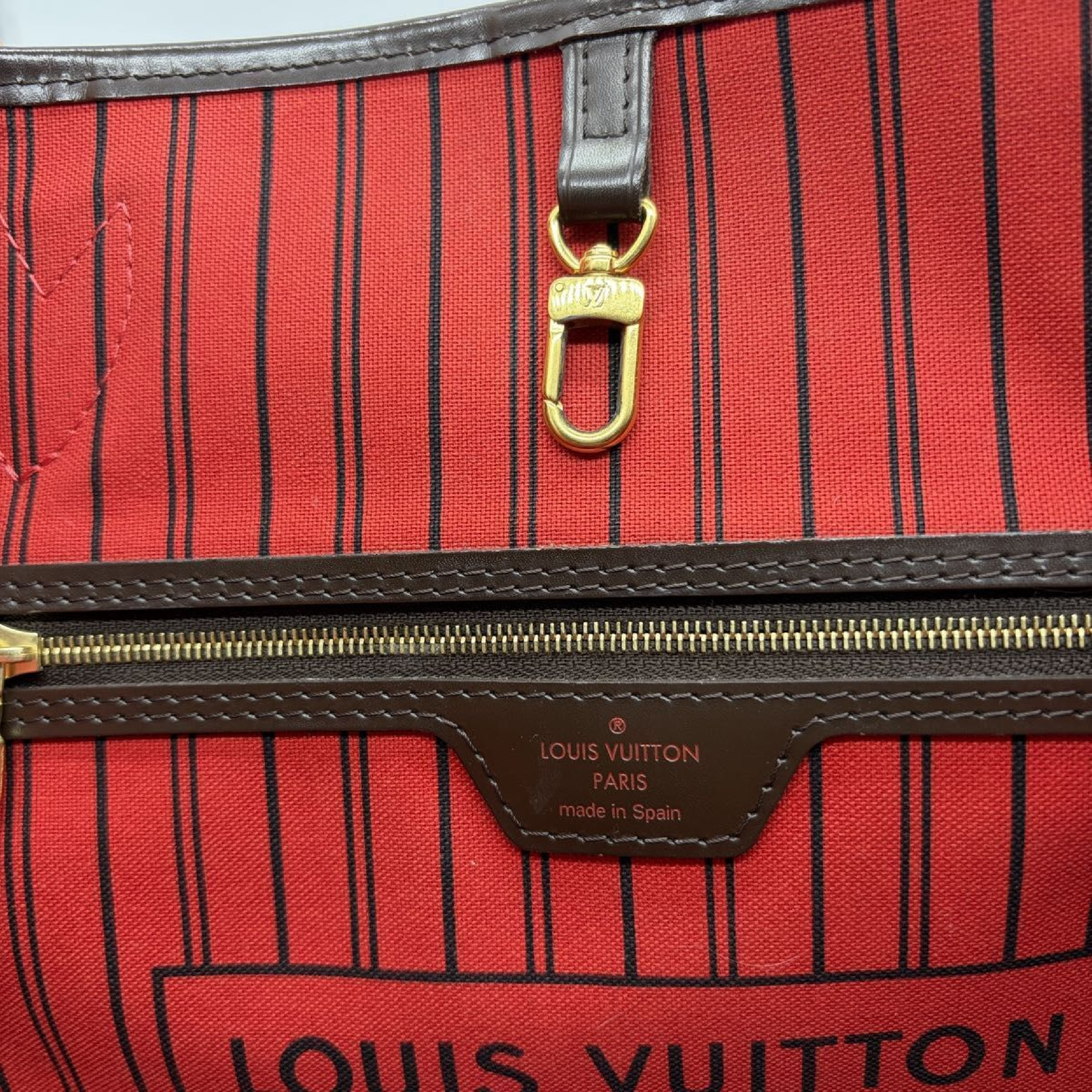 Neverfull MM Damier Ebene Tote Bag with Pouch (Handbag) — view 11