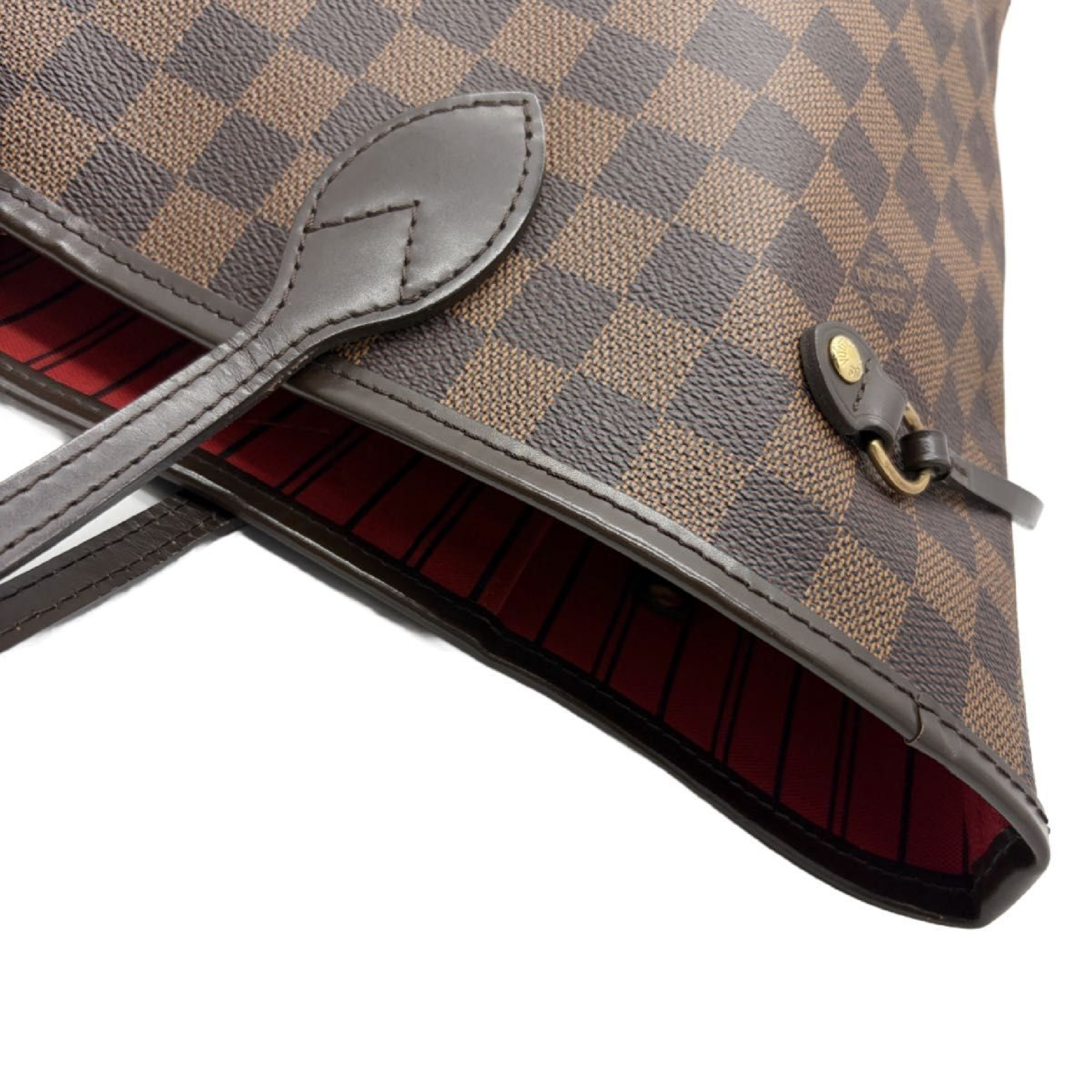 Neverfull MM Damier Ebene Tote Bag with Pouch (Handbag) — view 8