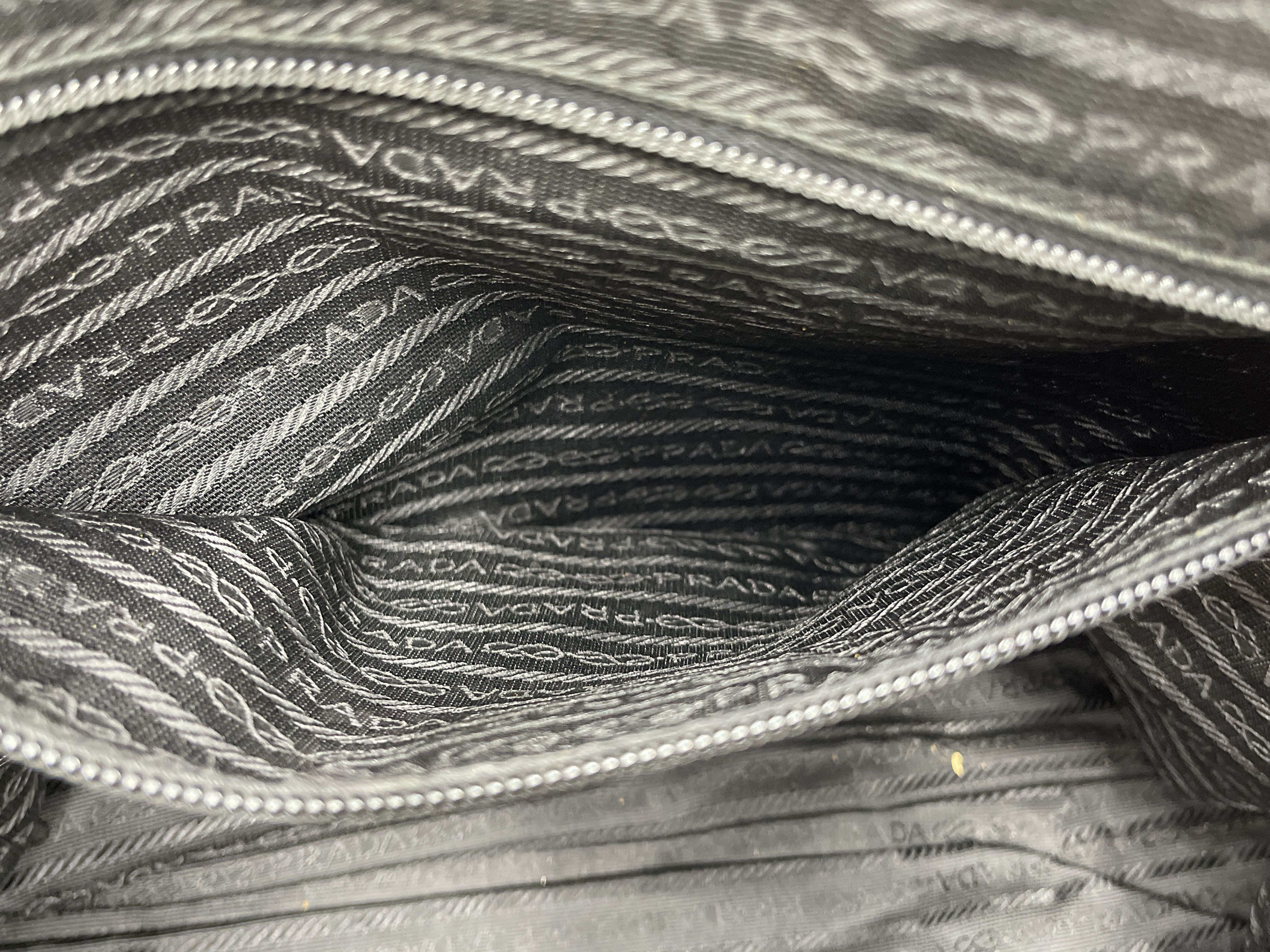 Nylon Black Triangle Logo Tote Bag — view 11