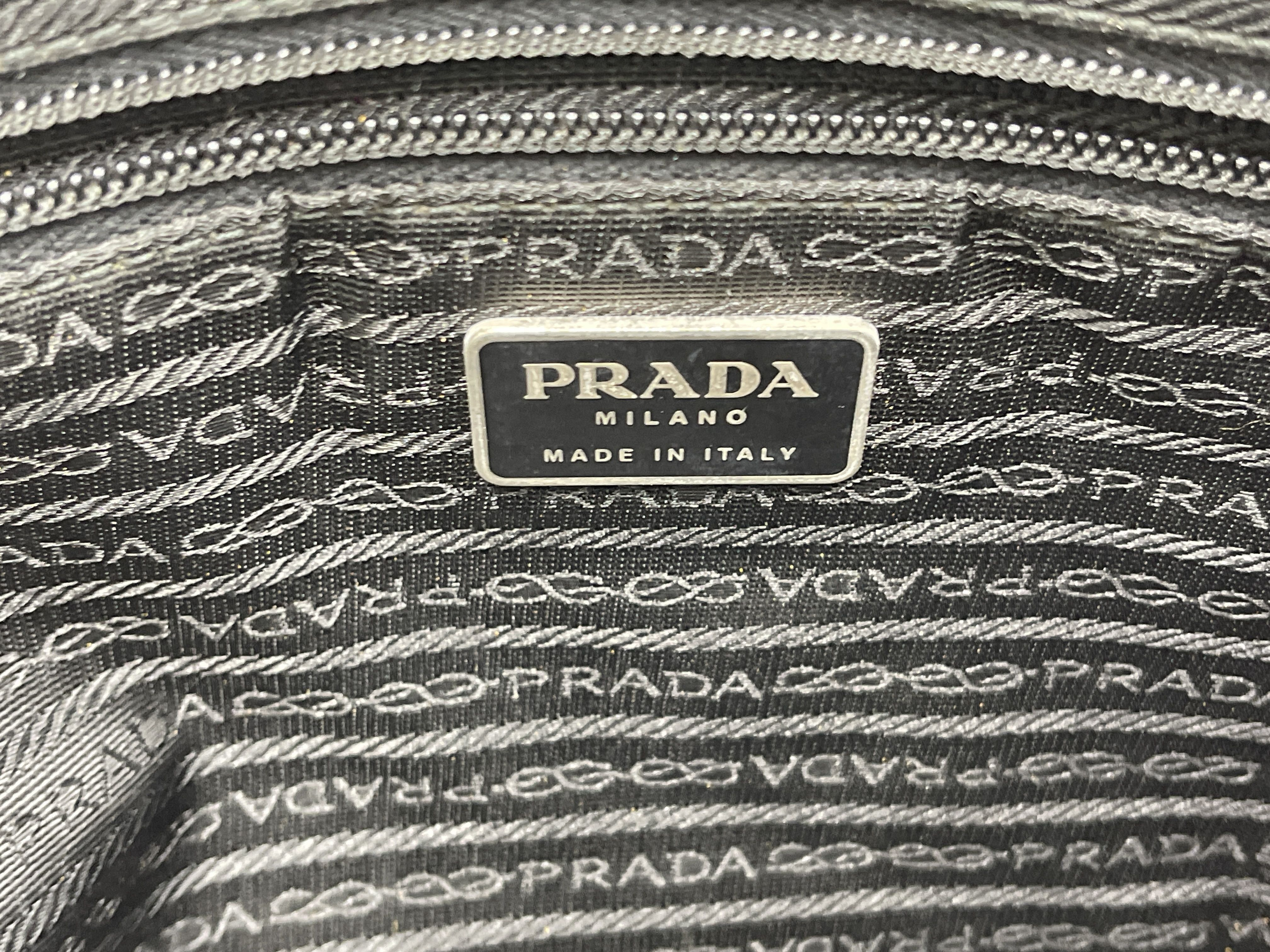 Nylon Black Triangle Logo Tote Bag — view 10