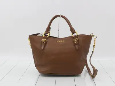 2-Way Leather Bag, Brown, Other Line, Bag