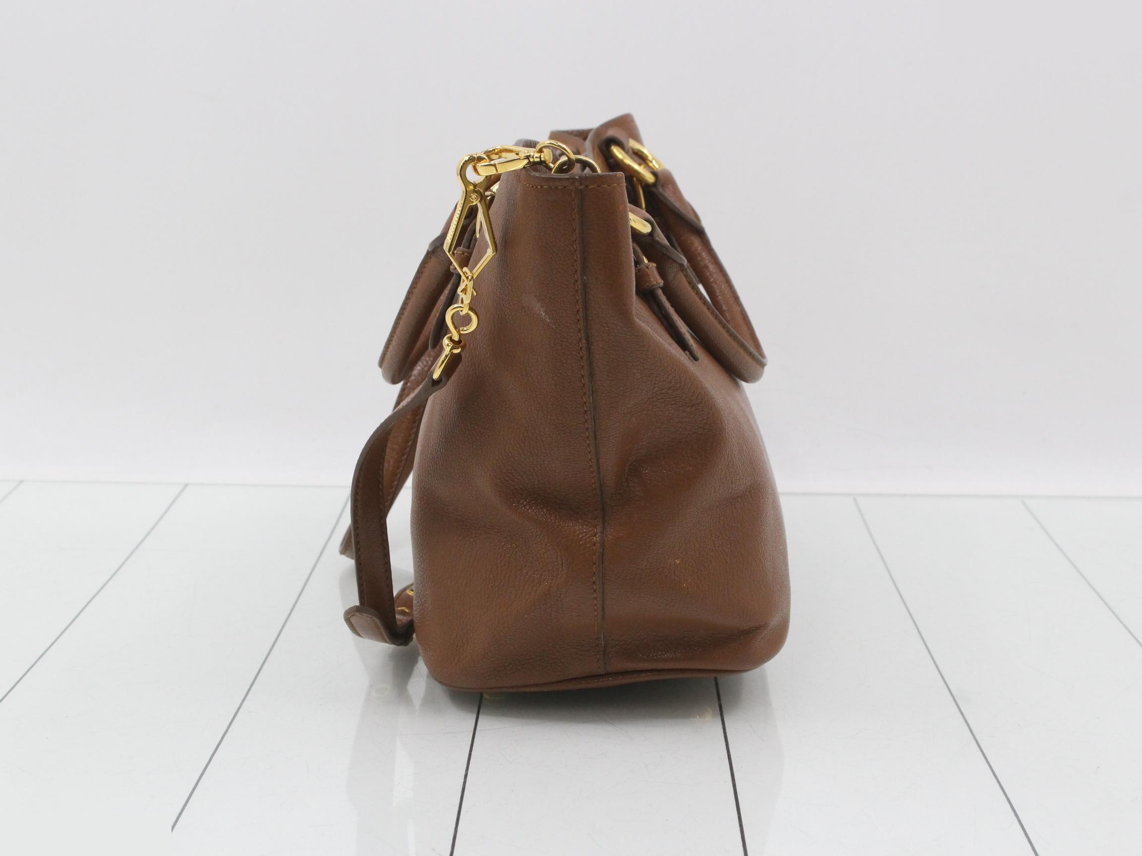 2-Way Leather Bag, Brown, Other Line, Bag — view 3