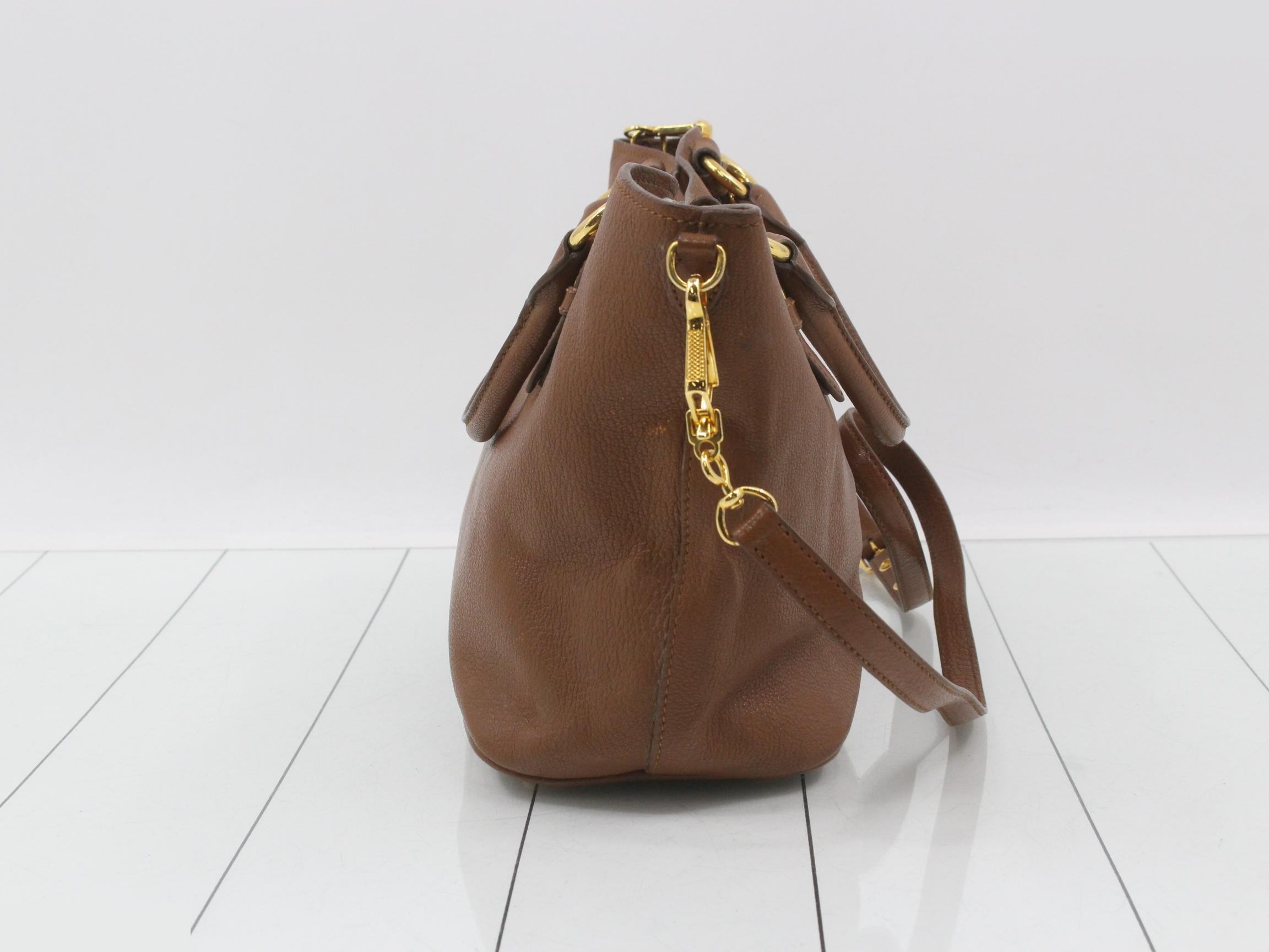 2-Way Leather Bag, Brown, Other Line, Bag — view 4