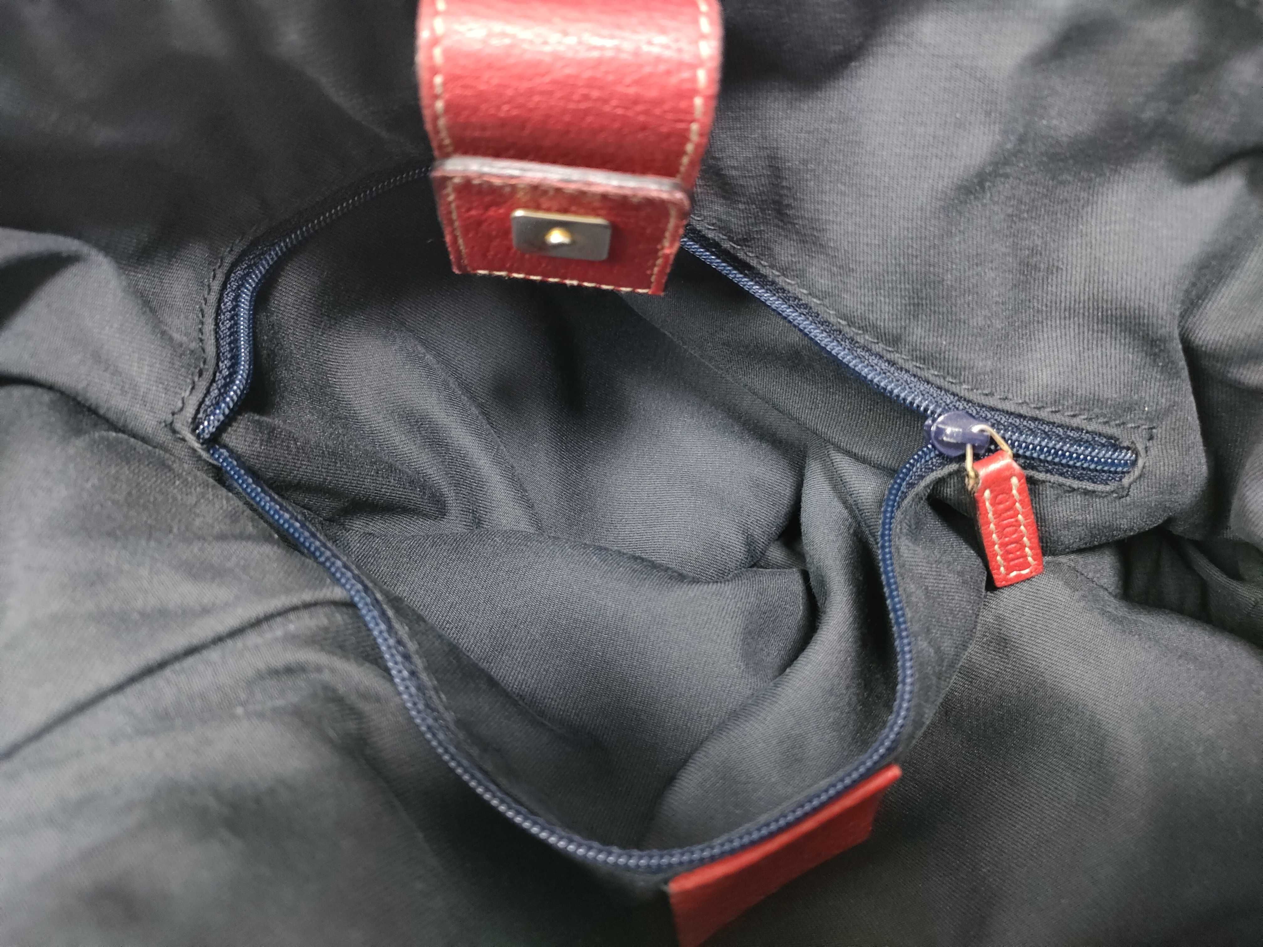 Red Canvas Vintage Pumpkin Tote Bag with Long Shoulder Strap (Handbag) — view 14
