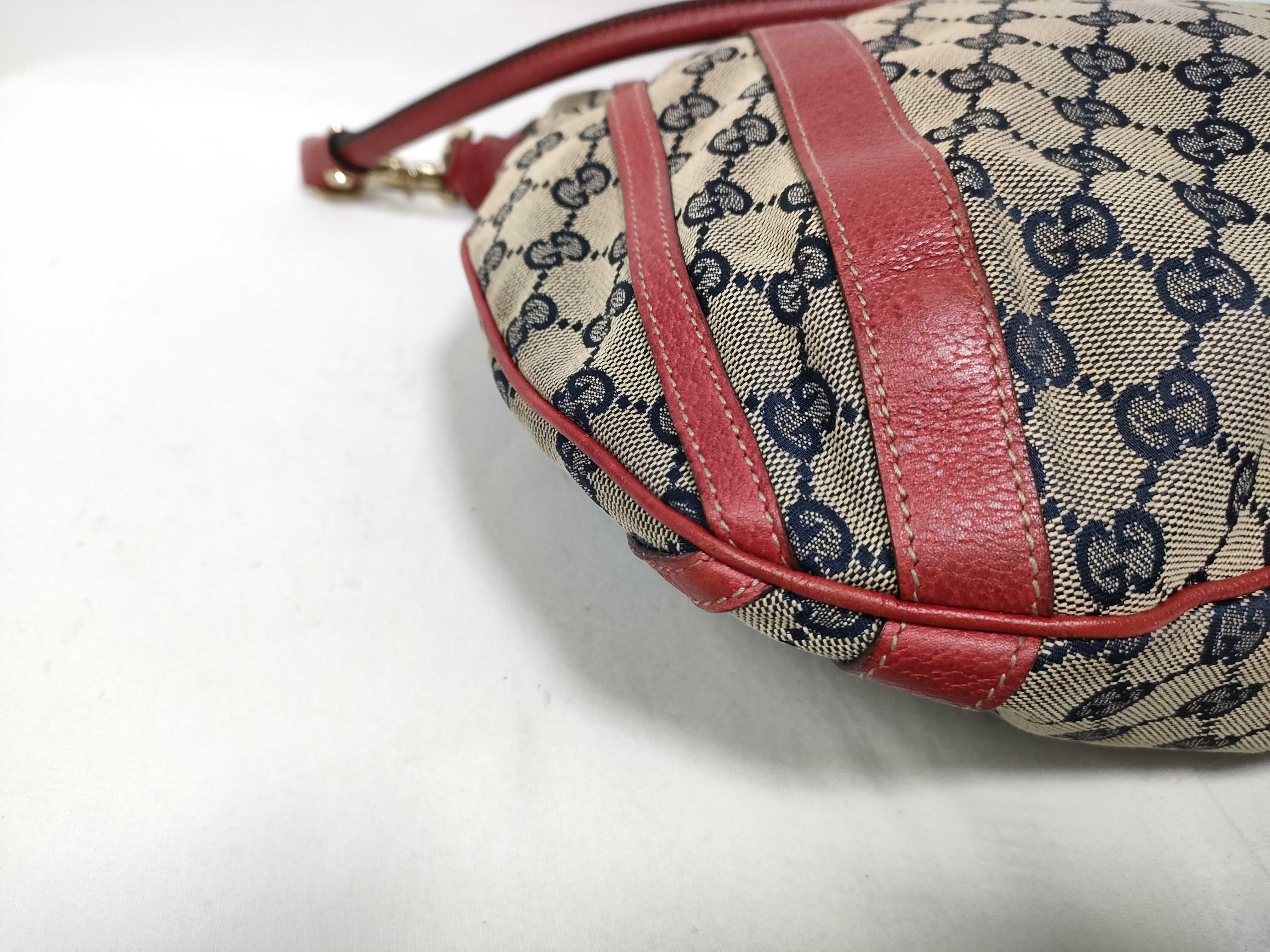 Red Canvas Vintage Pumpkin Tote Bag with Long Shoulder Strap (Handbag) — view 5