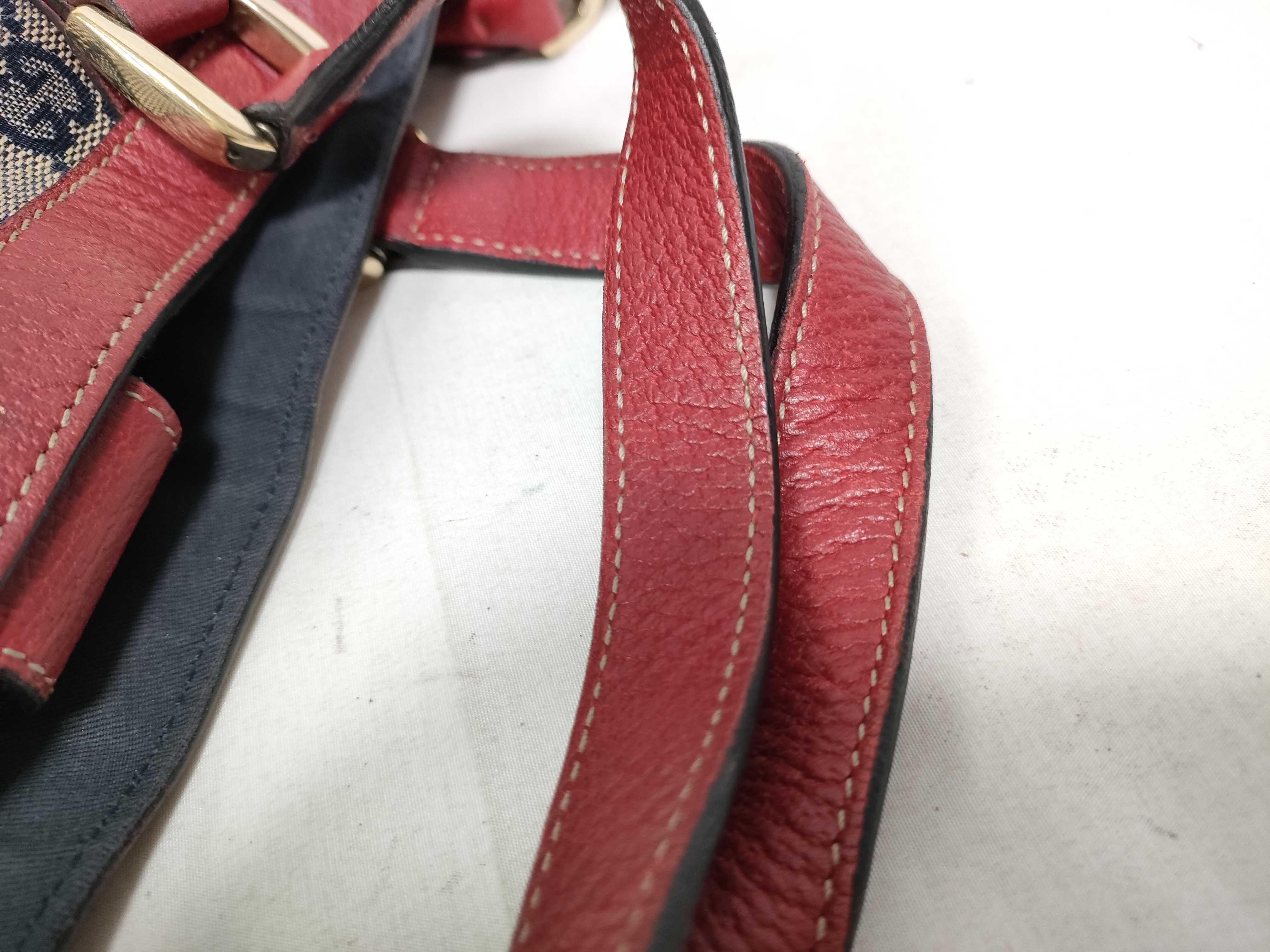 Red Canvas Vintage Pumpkin Tote Bag with Long Shoulder Strap (Handbag) — view 6