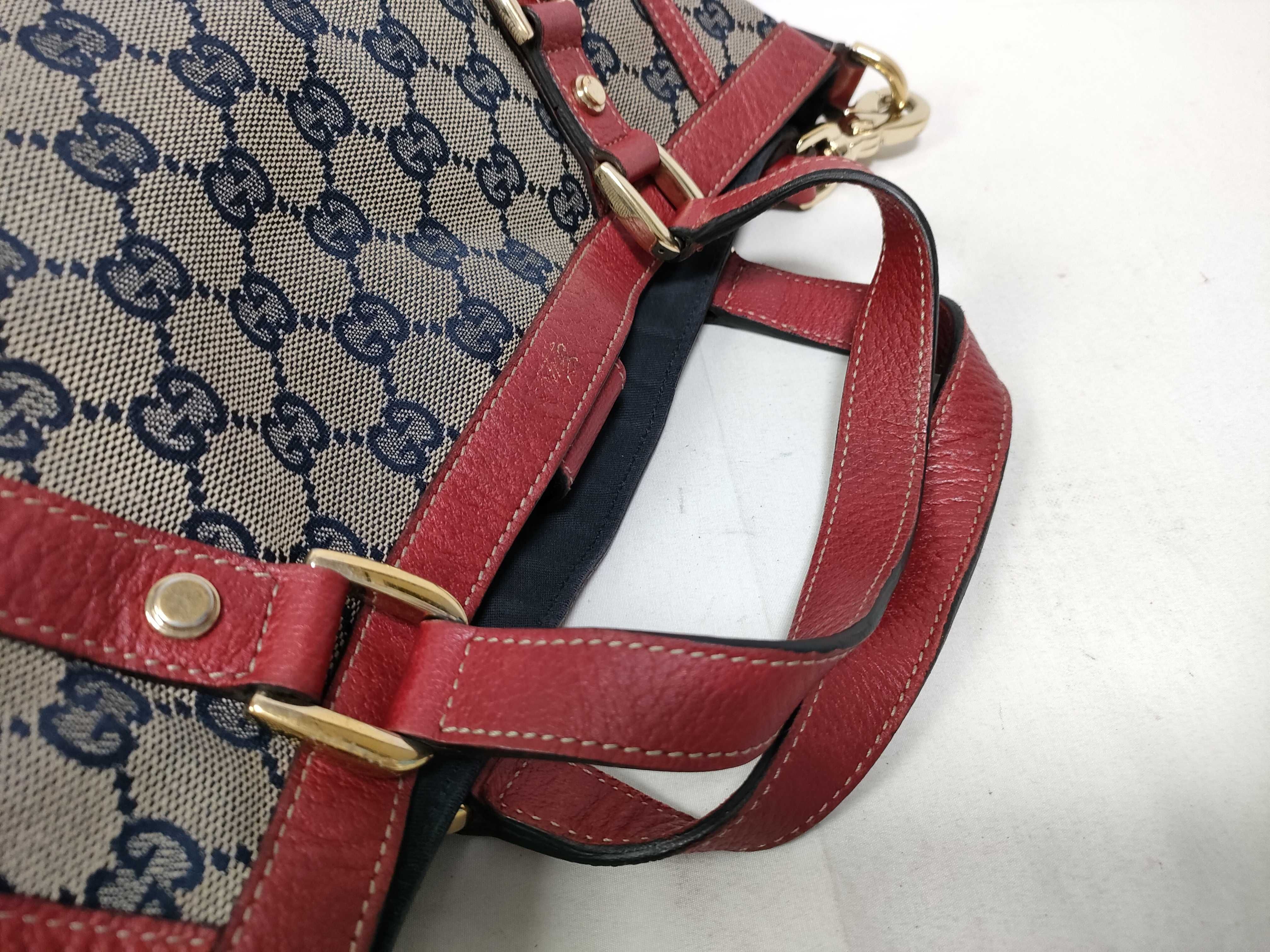 Red Canvas Vintage Pumpkin Tote Bag with Long Shoulder Strap (Handbag) — view 7