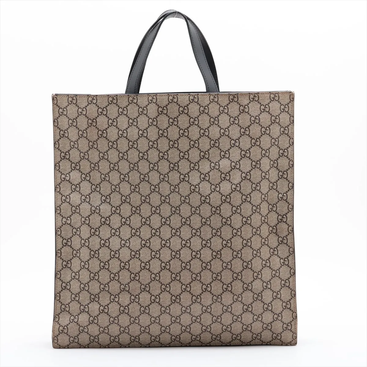 GG Supreme Bee PVC x Leather 2-Way Tote Bag, Beige x Black, 450950 — view 2