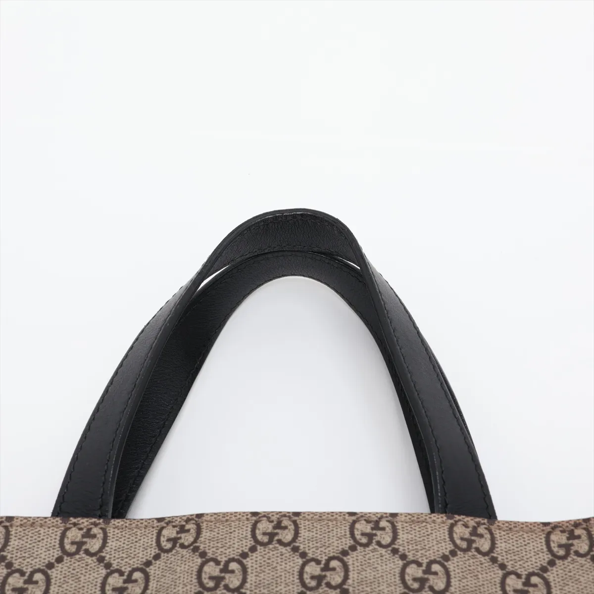 GG Supreme Bee PVC x Leather 2-Way Tote Bag, Beige x Black, 450950 — view 6