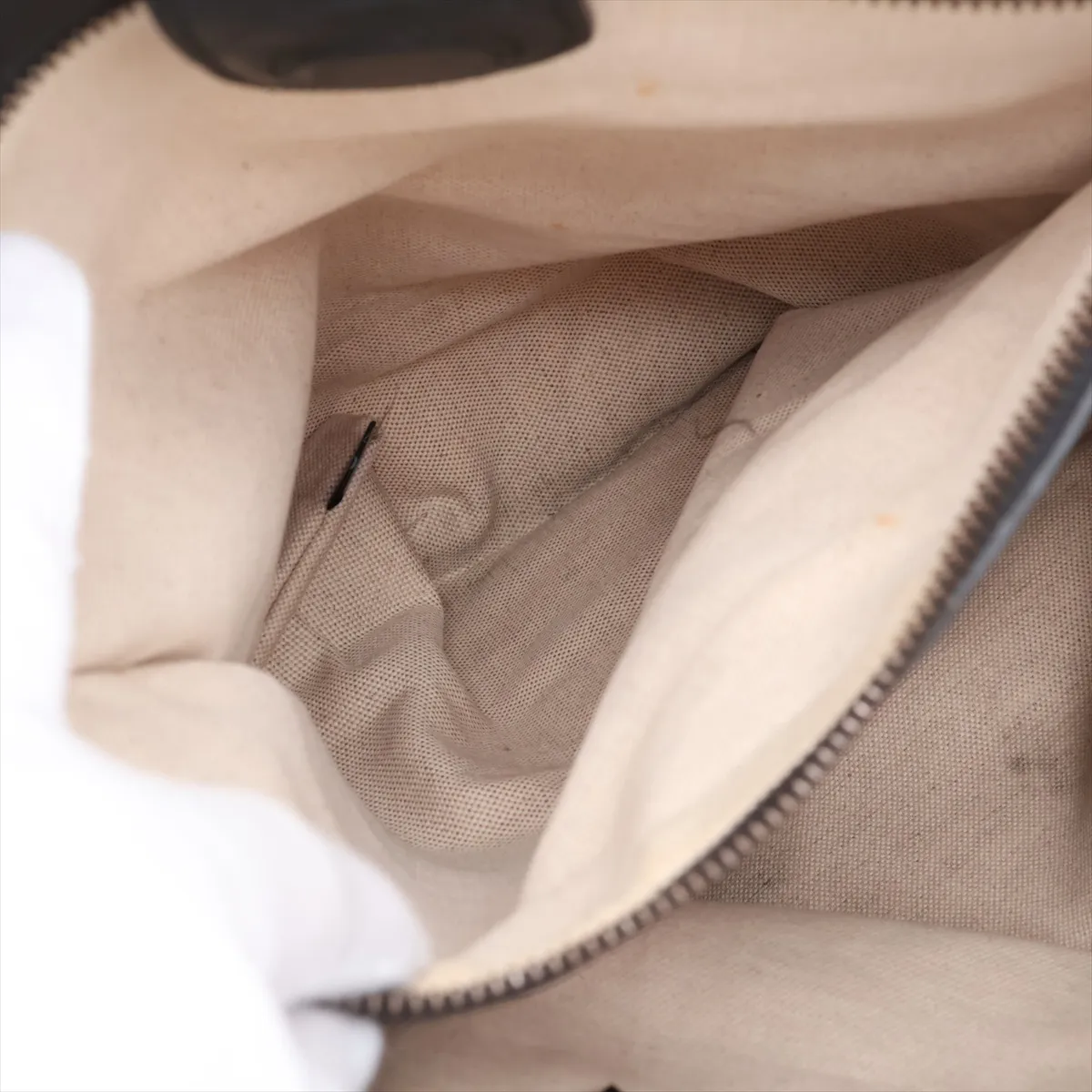 GG Supreme Bee PVC x Leather 2-Way Tote Bag, Beige x Black, 450950 — view 9