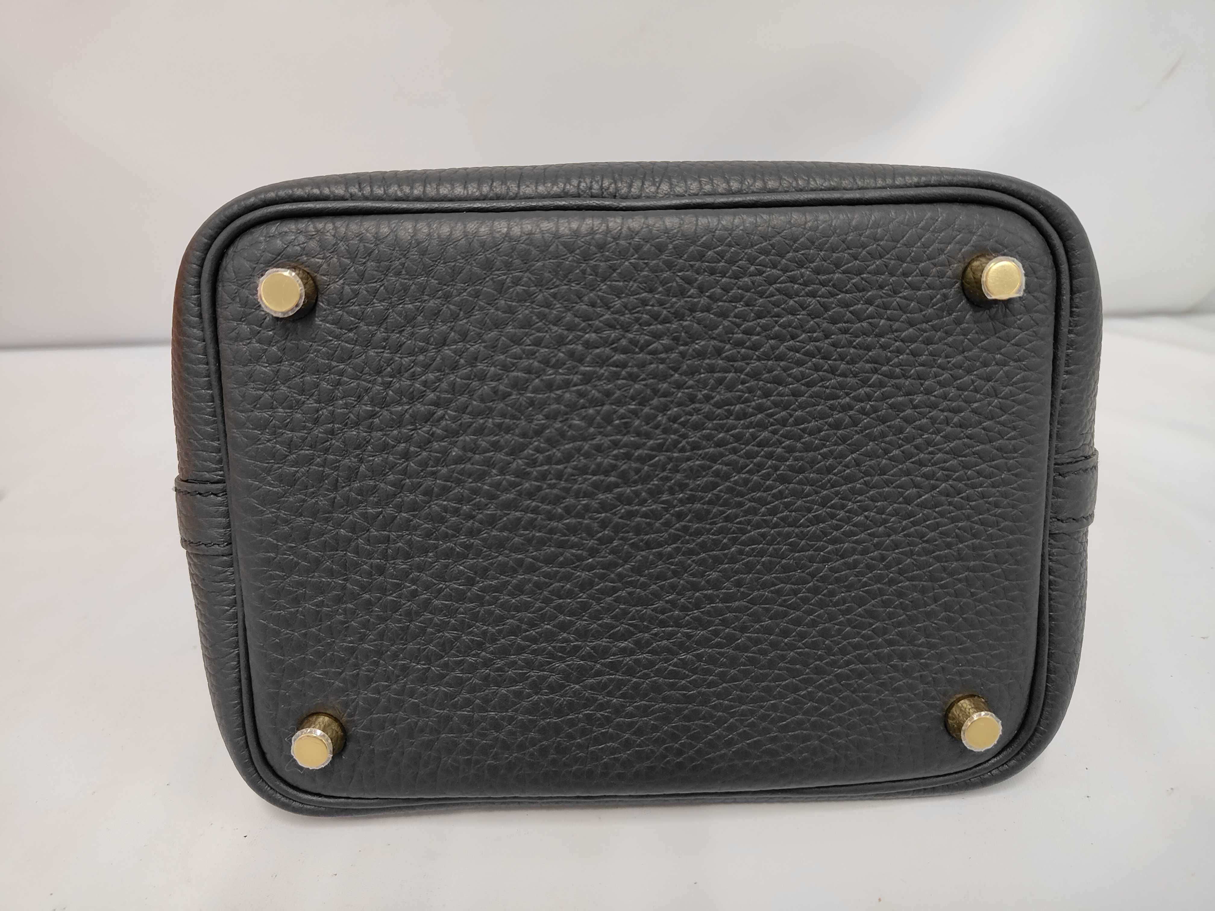 Picotin Lock 18PM Black Handbag with Gold Hardware (G Stamp) — view 3