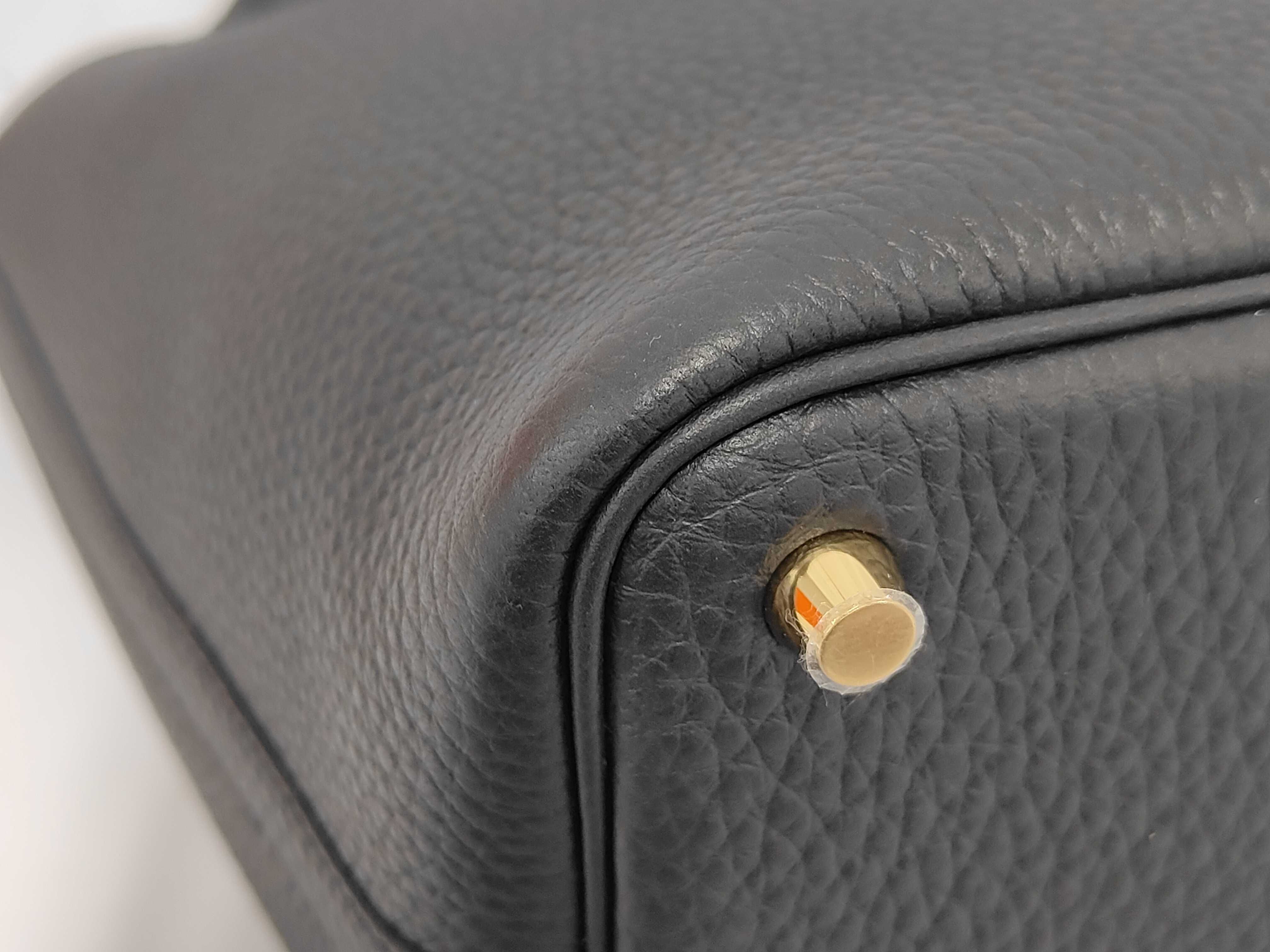 Picotin Lock 18PM Black Handbag with Gold Hardware (G Stamp) — view 4