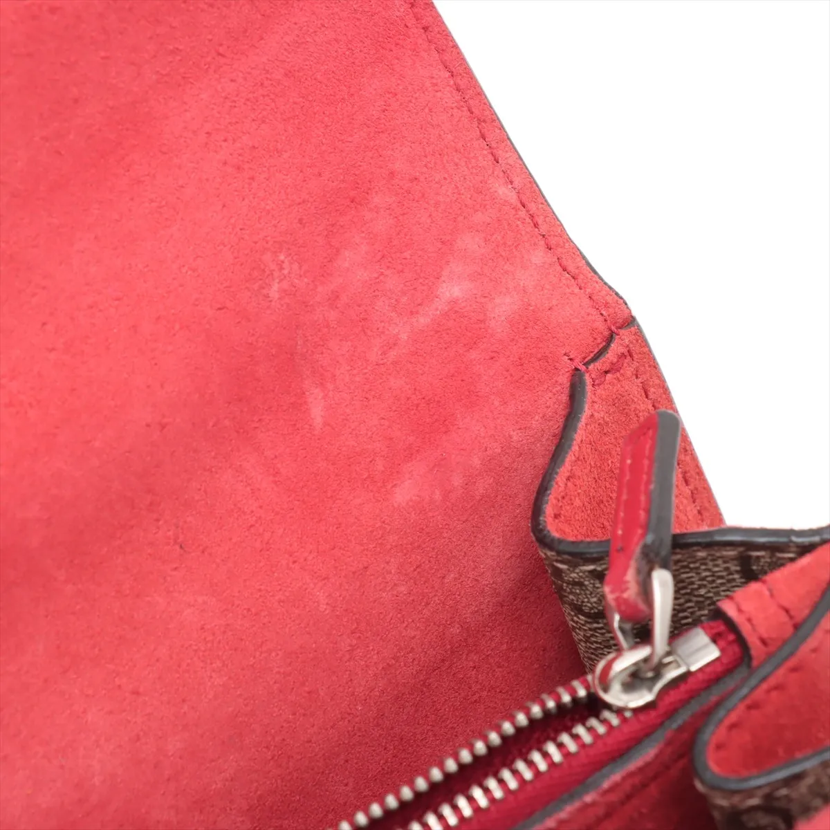 GG Supreme Dionysus PVC x Suede Chain Shoulder Bag Beige x Red 400249 — view 12