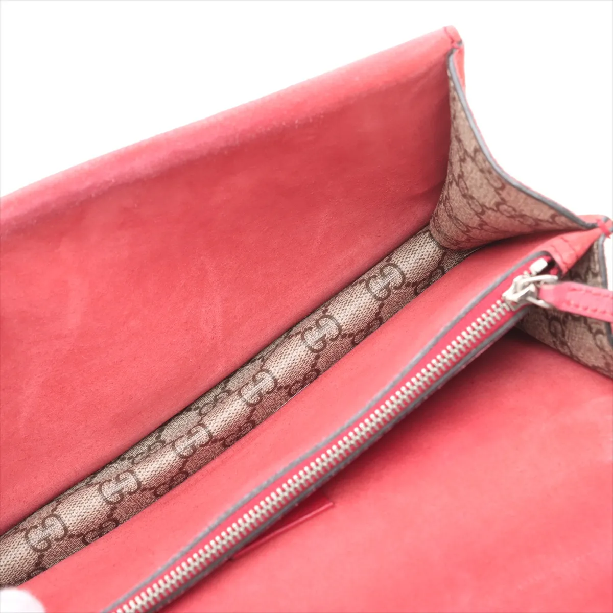 GG Supreme Dionysus PVC x Suede Chain Shoulder Bag Beige x Red 400249 — view 7