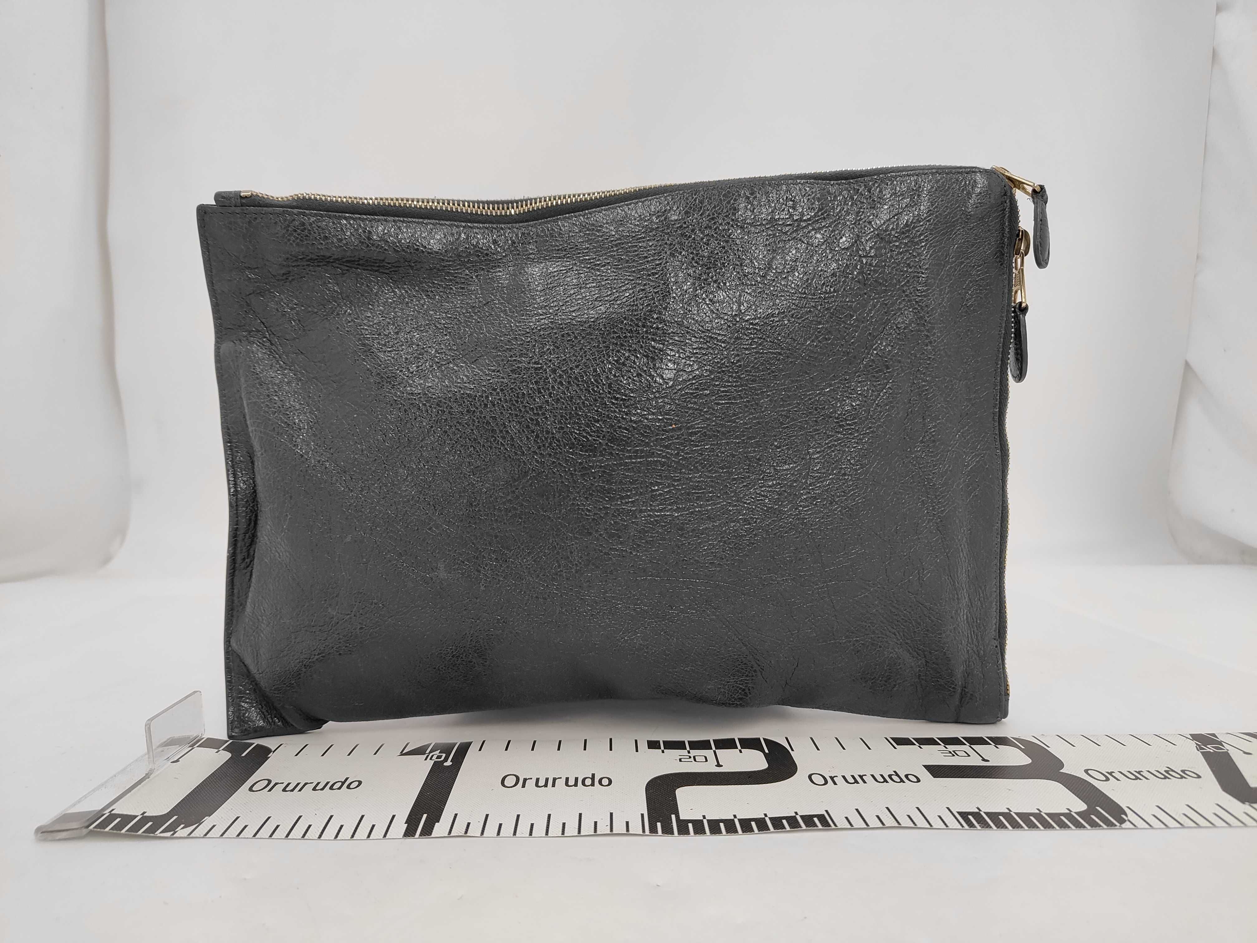 Black Leather Clutch Bag — view 2
